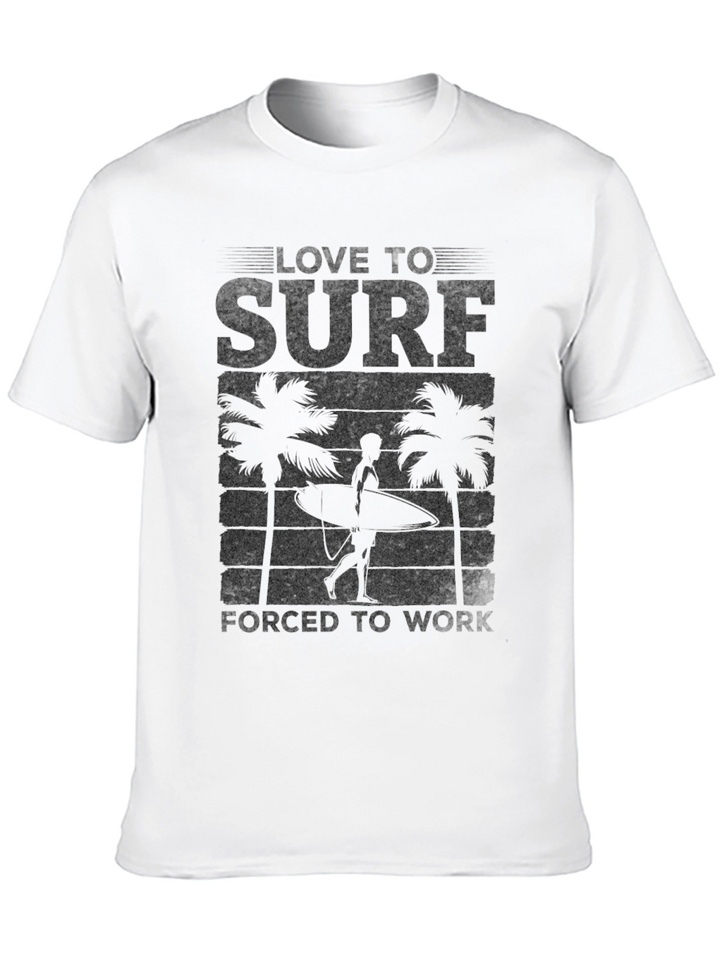 Love to Surf Graphic Tee - Black Cotton T-Shirt