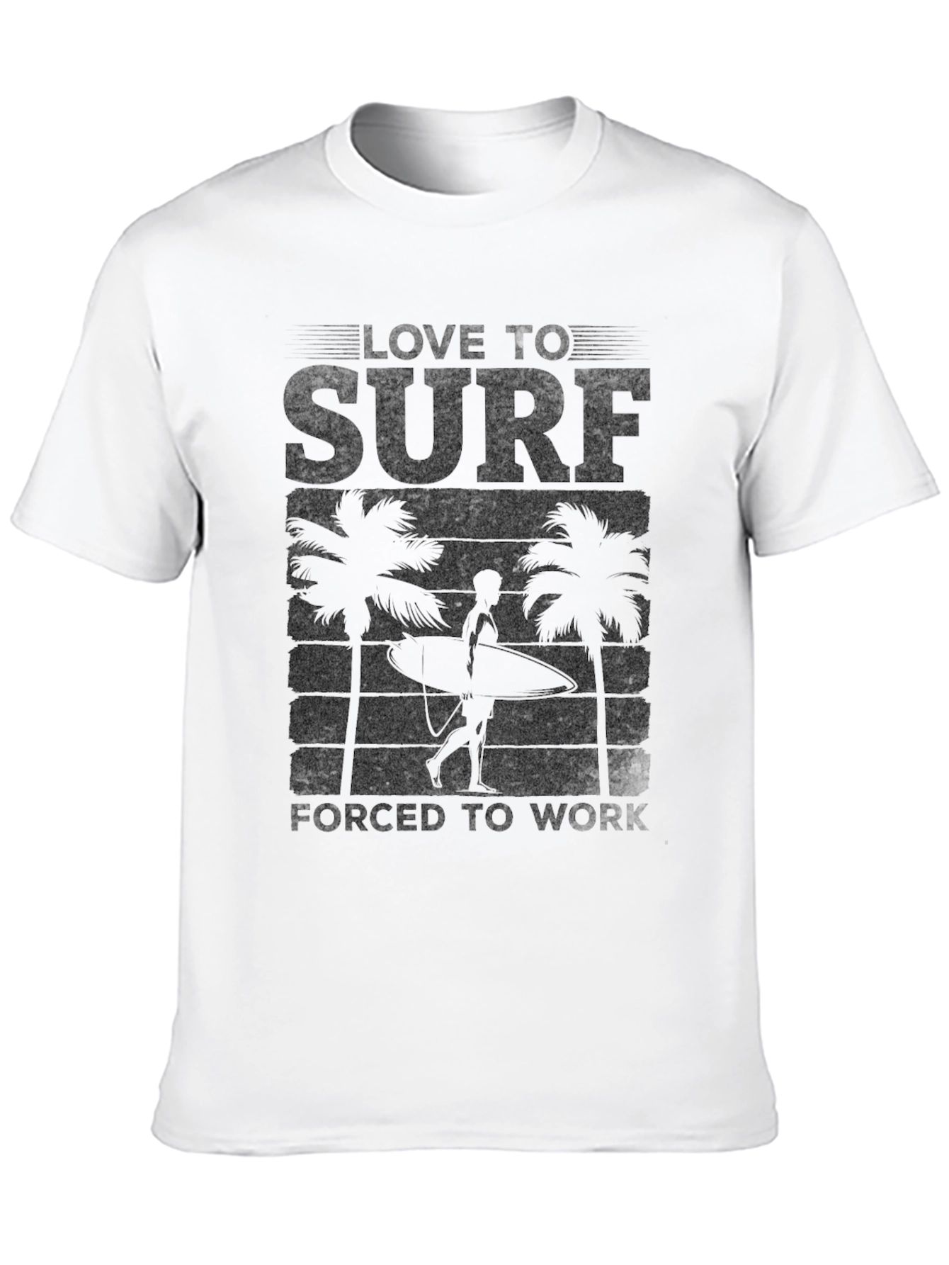 Love to Surf Graphic Tee - Black Cotton T-Shirt