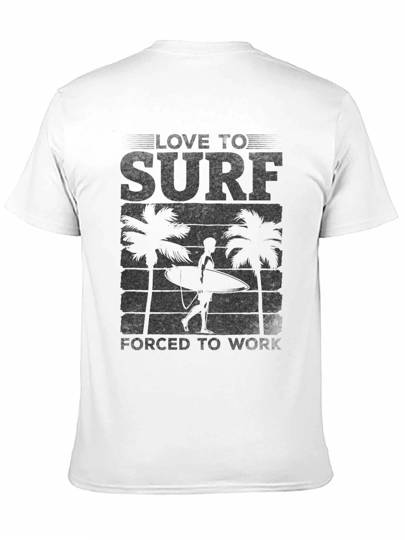 Love to Surf Graphic Tee - Black Cotton T-Shirt