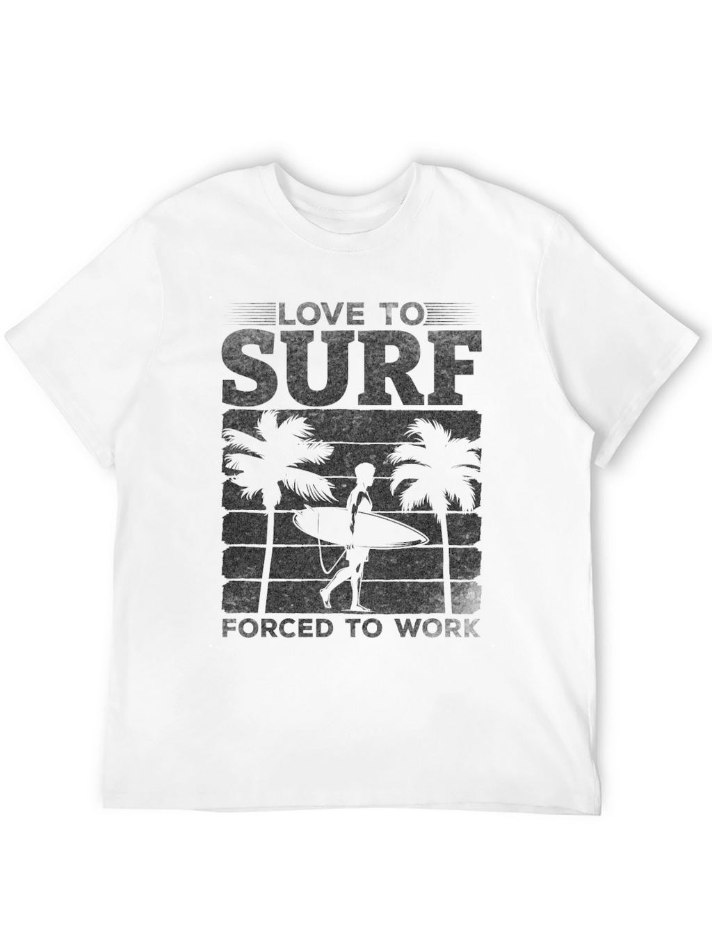 Love to Surf Graphic Tee - Black Cotton T-Shirt