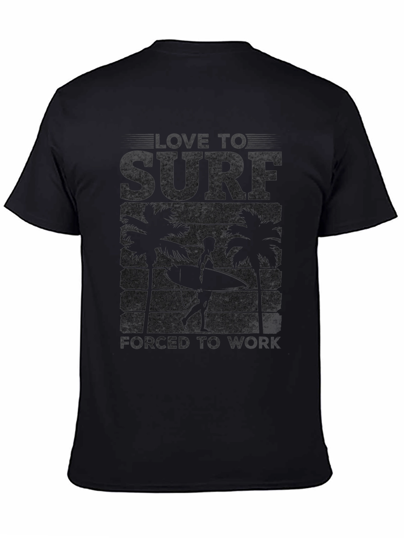 Love to Surf Graphic Tee - Black Cotton T-Shirt