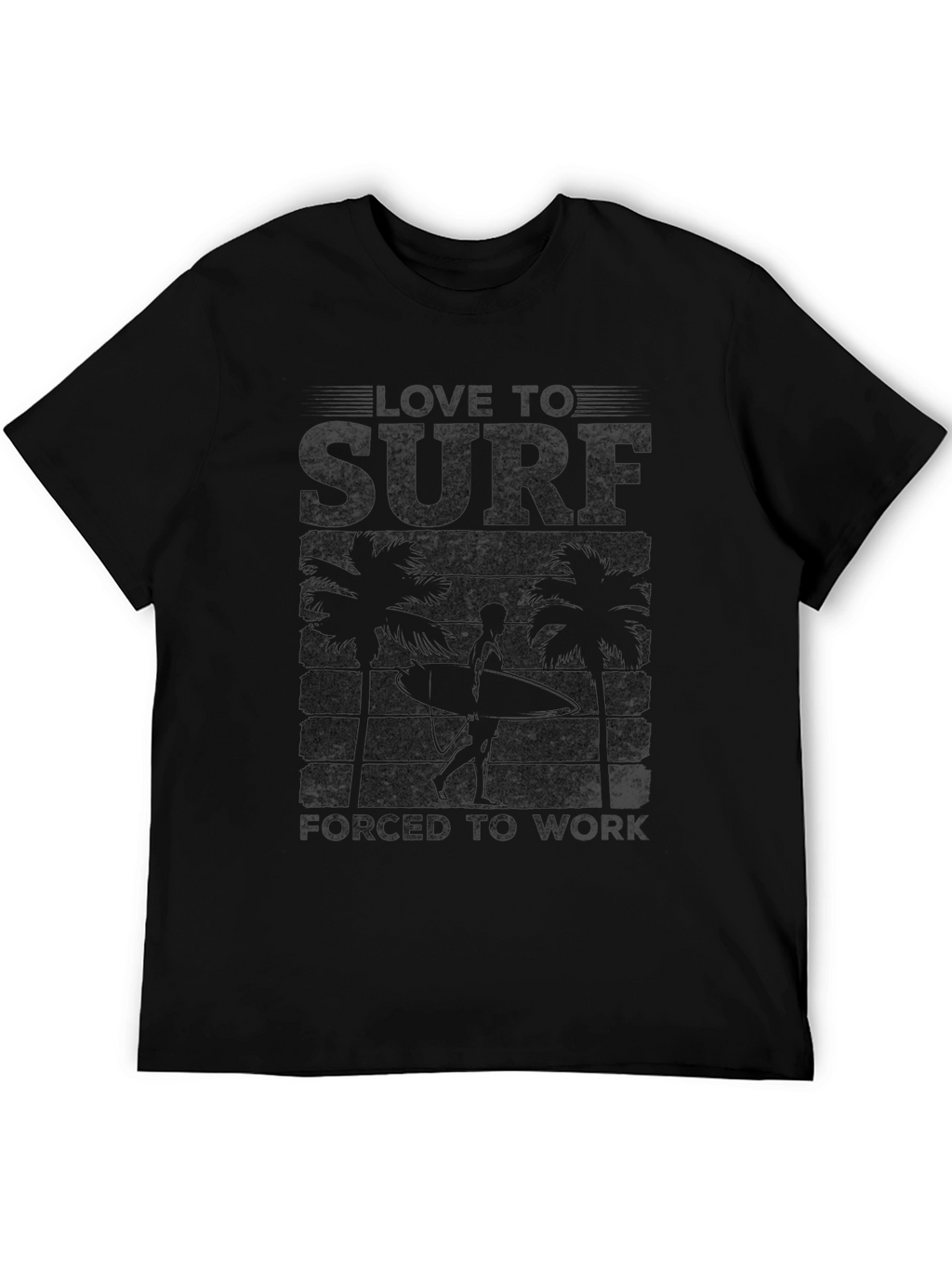 Love to Surf Graphic Tee - Black Cotton T-Shirt