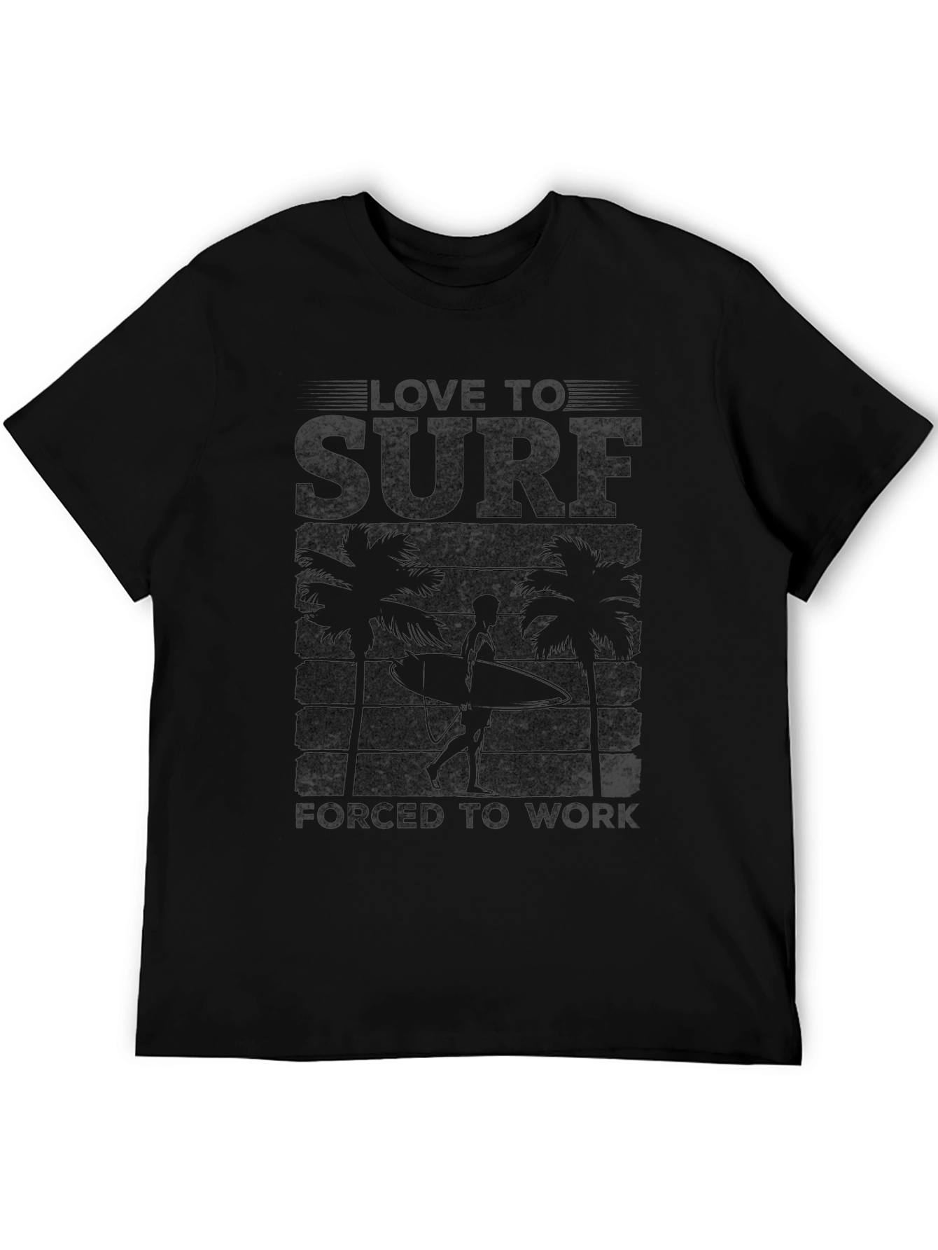 Love to Surf Graphic Tee - Black Cotton T-Shirt