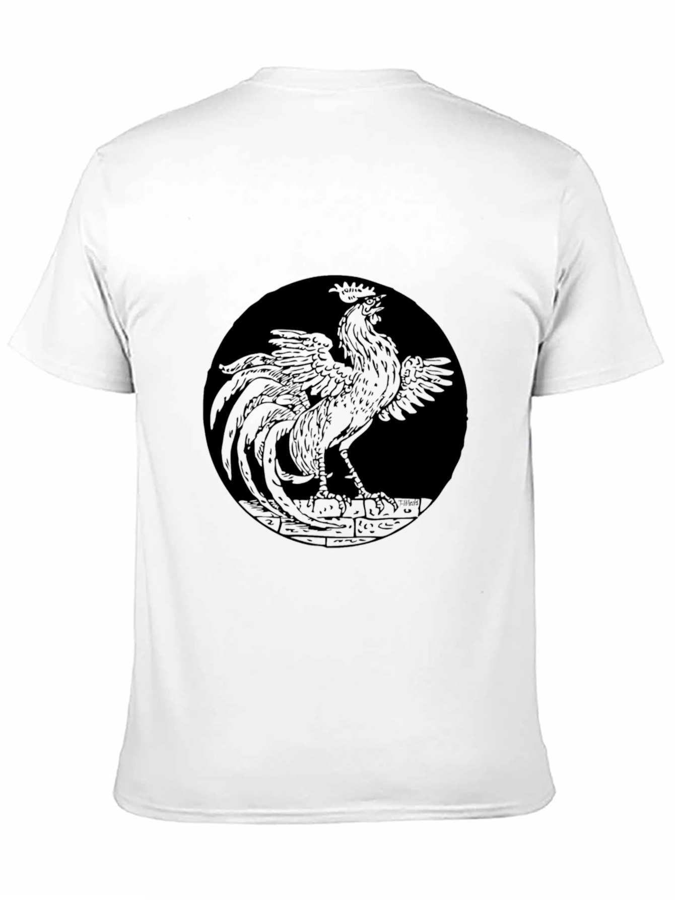 Black Rooster Graphic Tee - Mens Short Sleeve Shirt