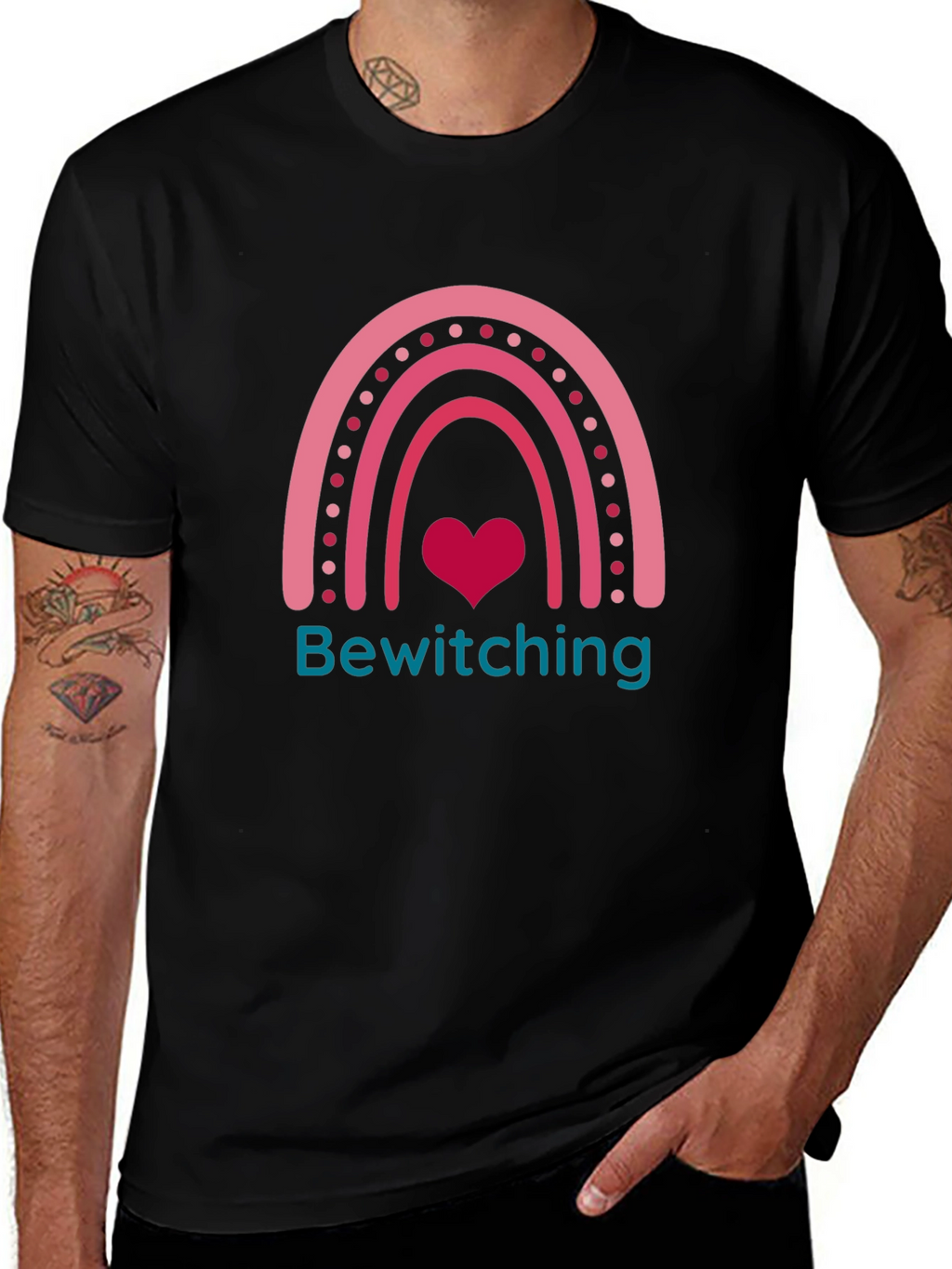 Bewitching Rainbow Heart Graphic T-Shirt
