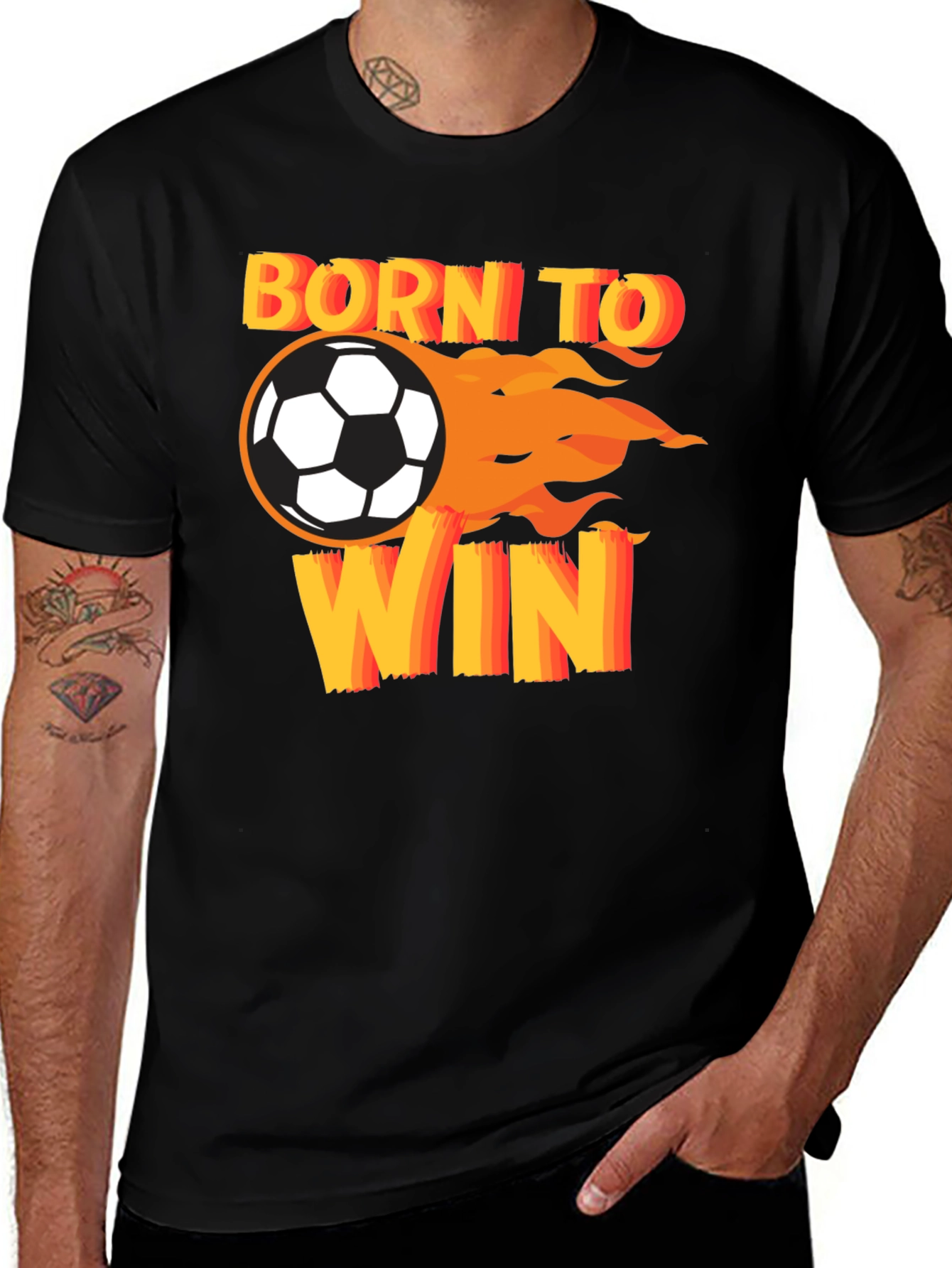 Born To Win Soccer T-Shirt - Black