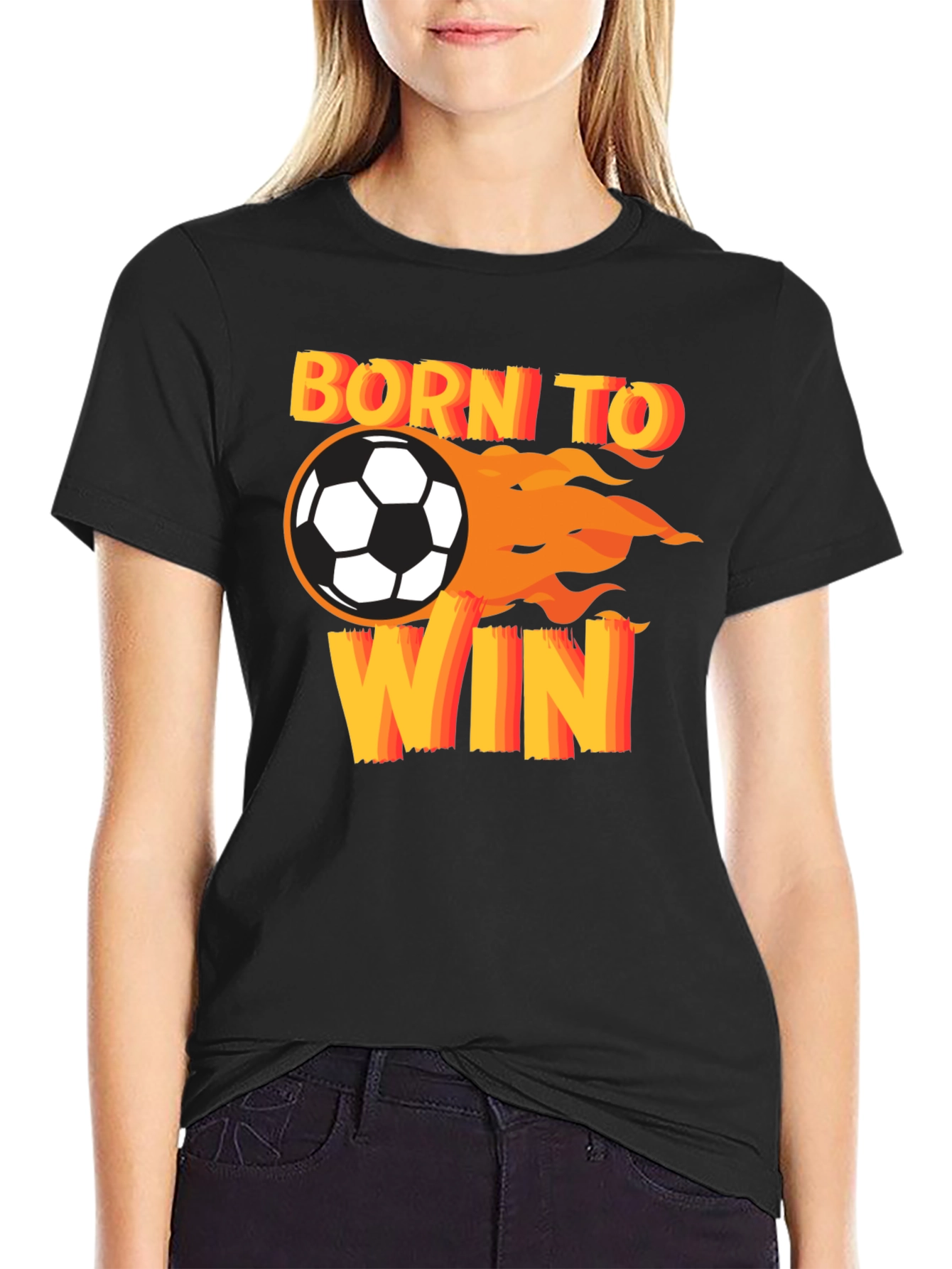 Born To Win Soccer T-Shirt - Black