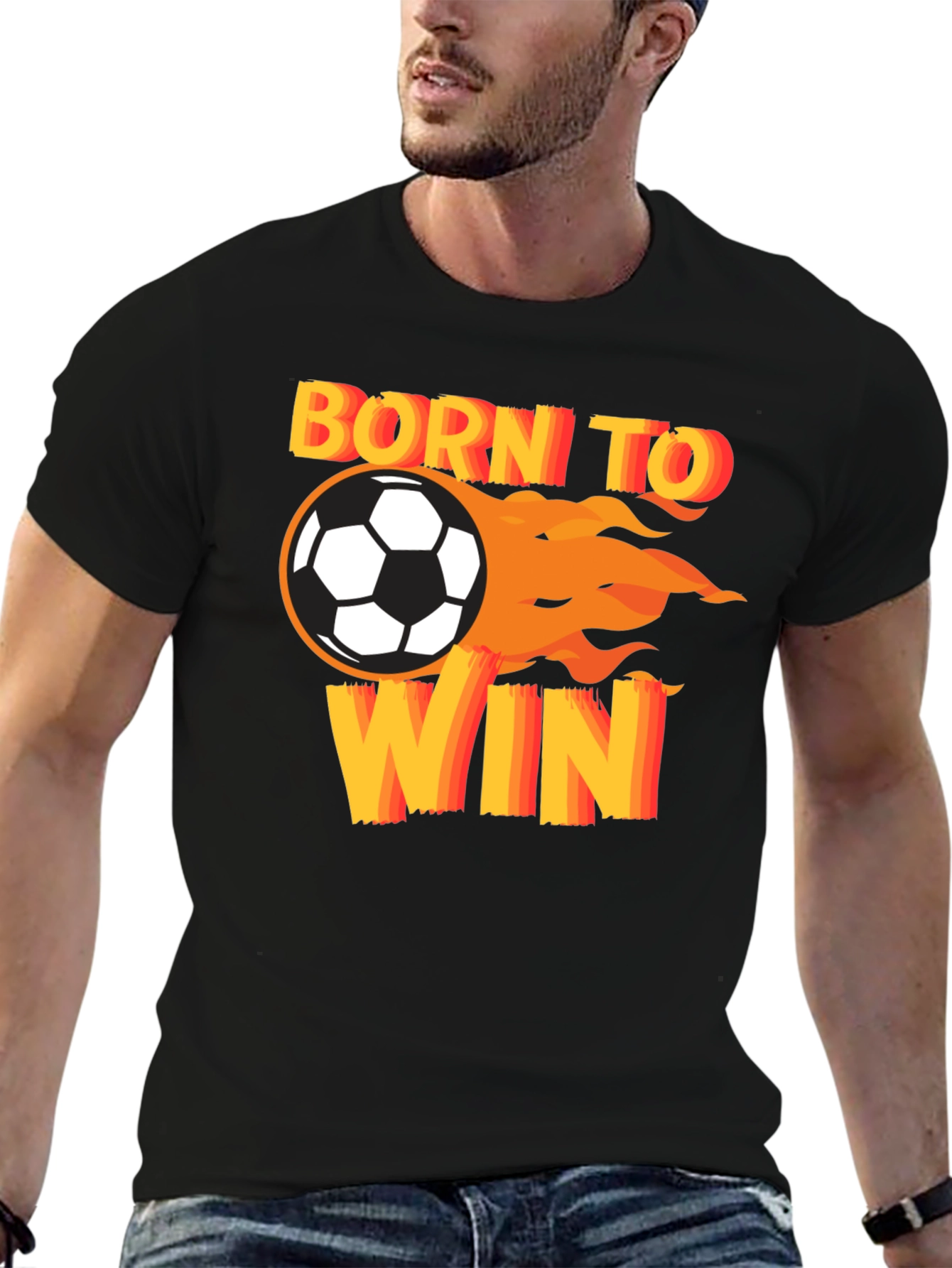 Born To Win Soccer T-Shirt - Black
