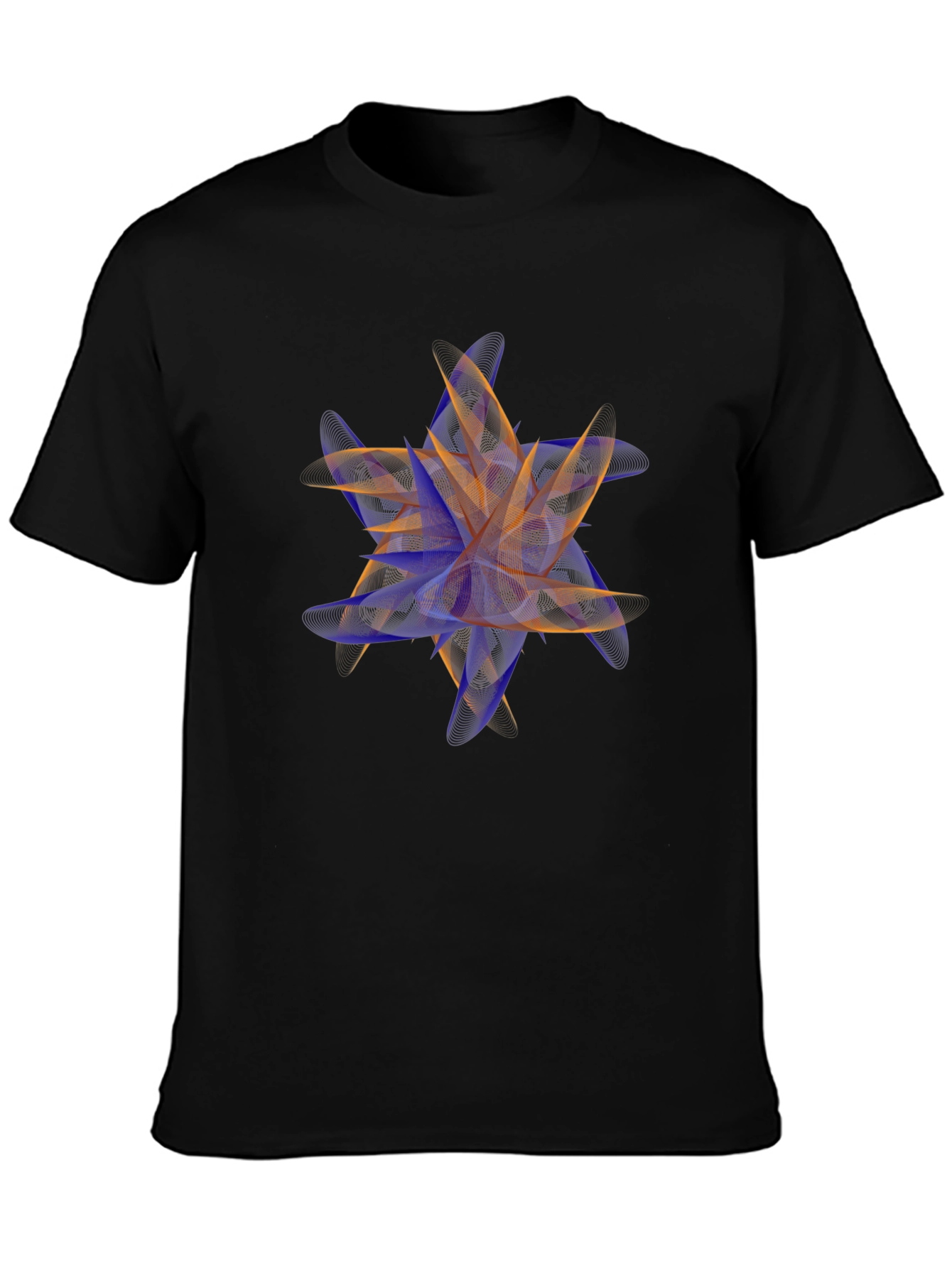 Abstract Floral Print Black T-Shirt