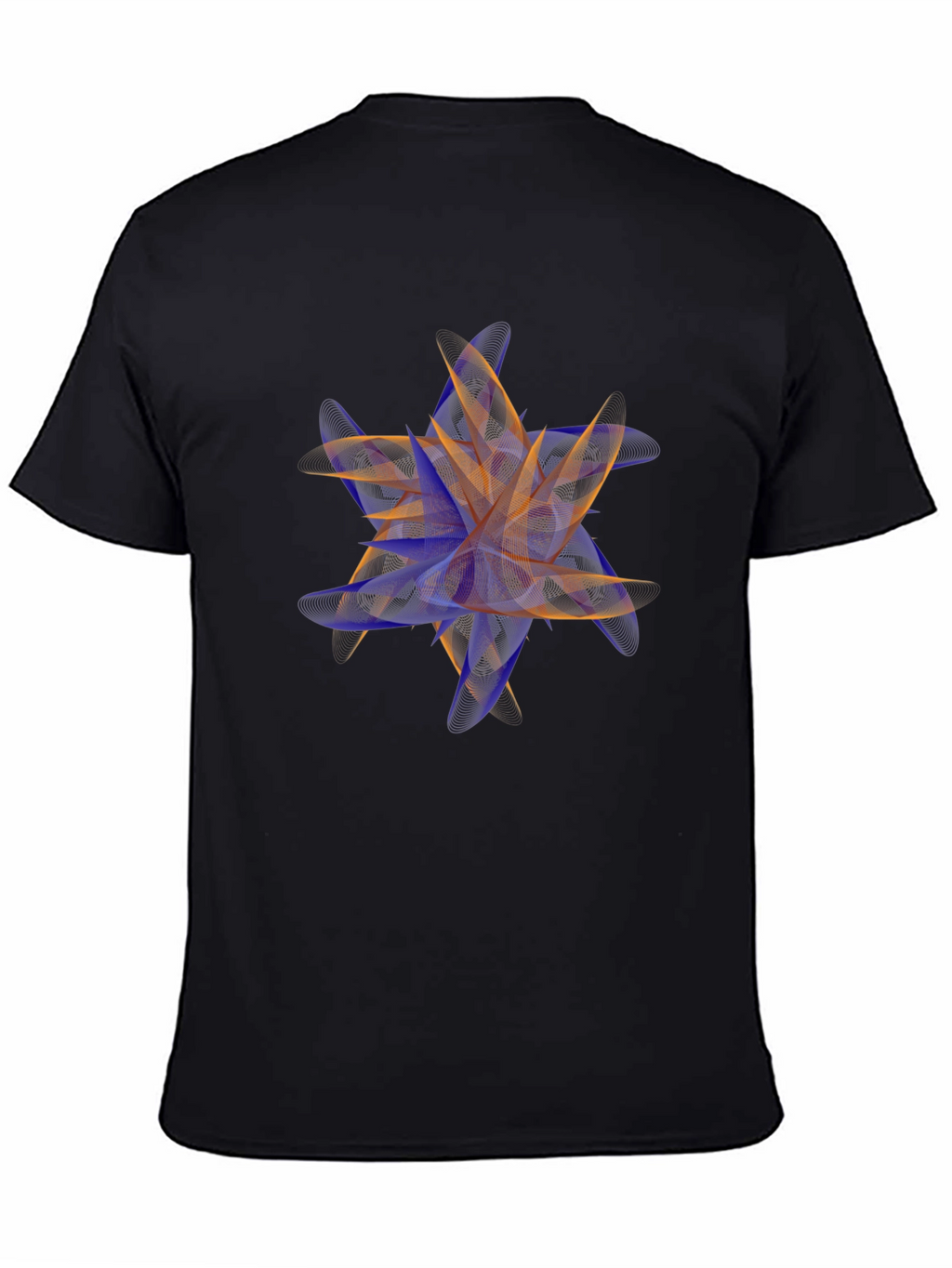Abstract Floral Print Black T-Shirt