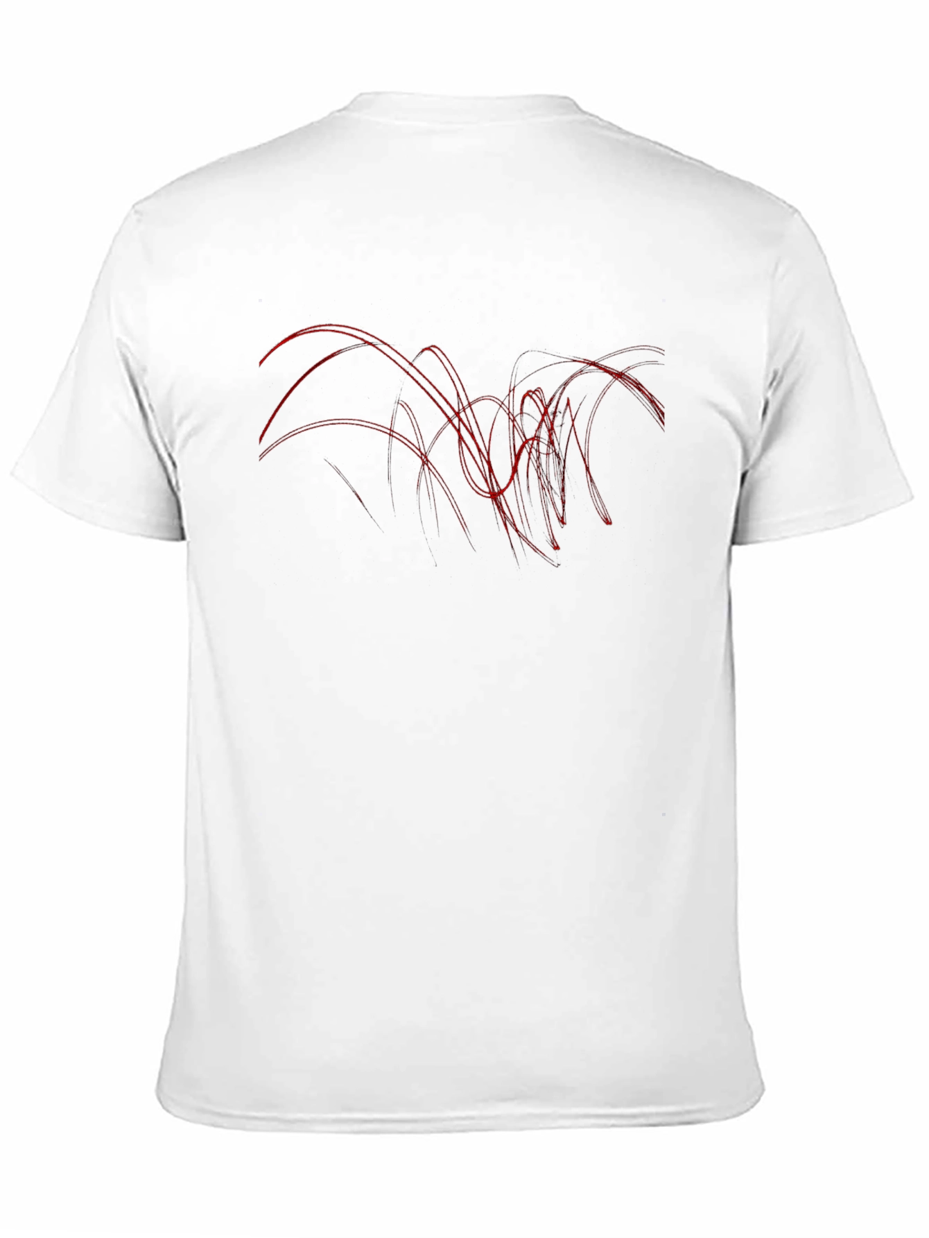 Abstract Red Line Art Black T-Shirt