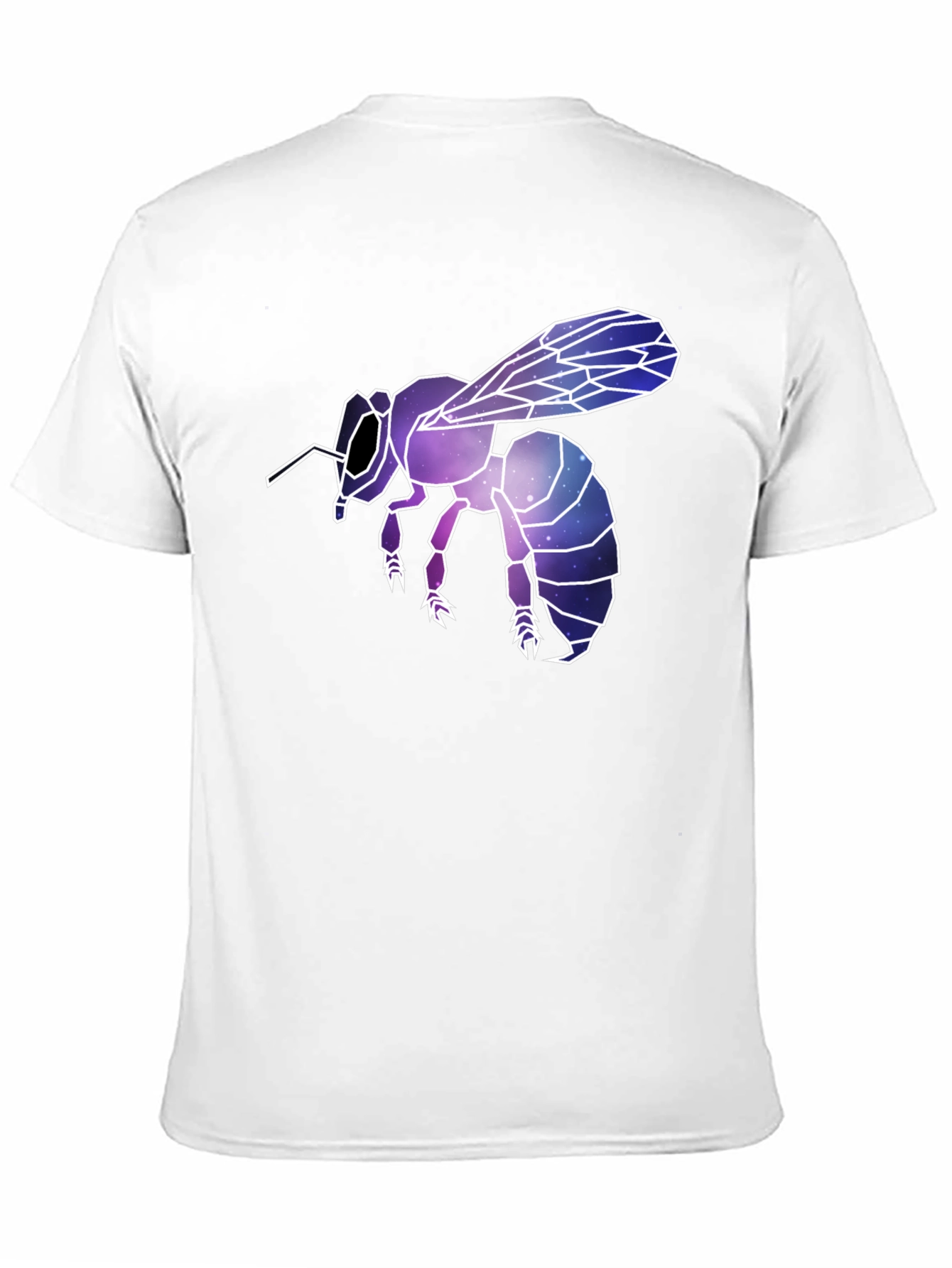 Geometric Galaxy Bee Graphic Tee - Black