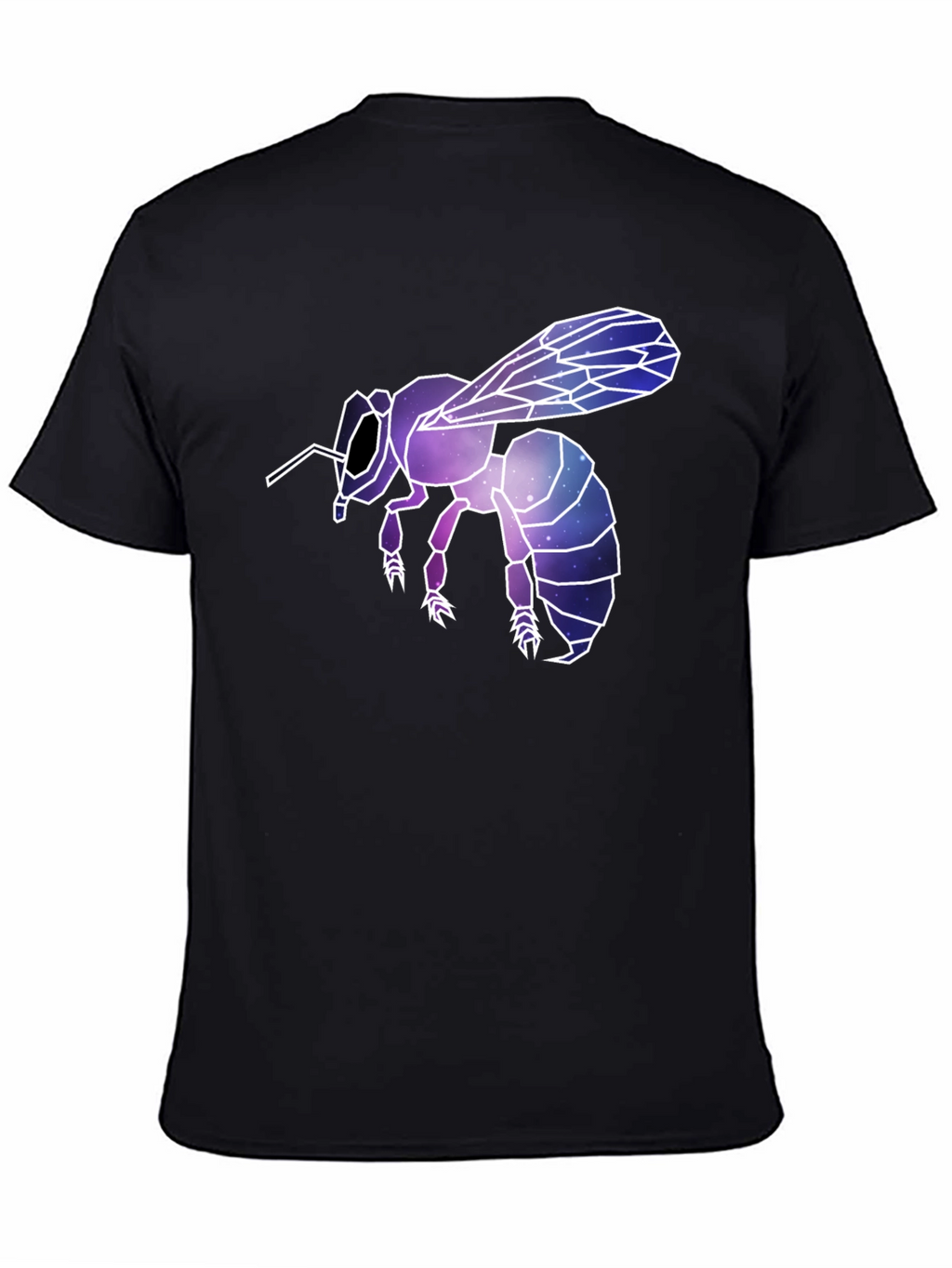 Geometric Galaxy Bee Graphic Tee - Black
