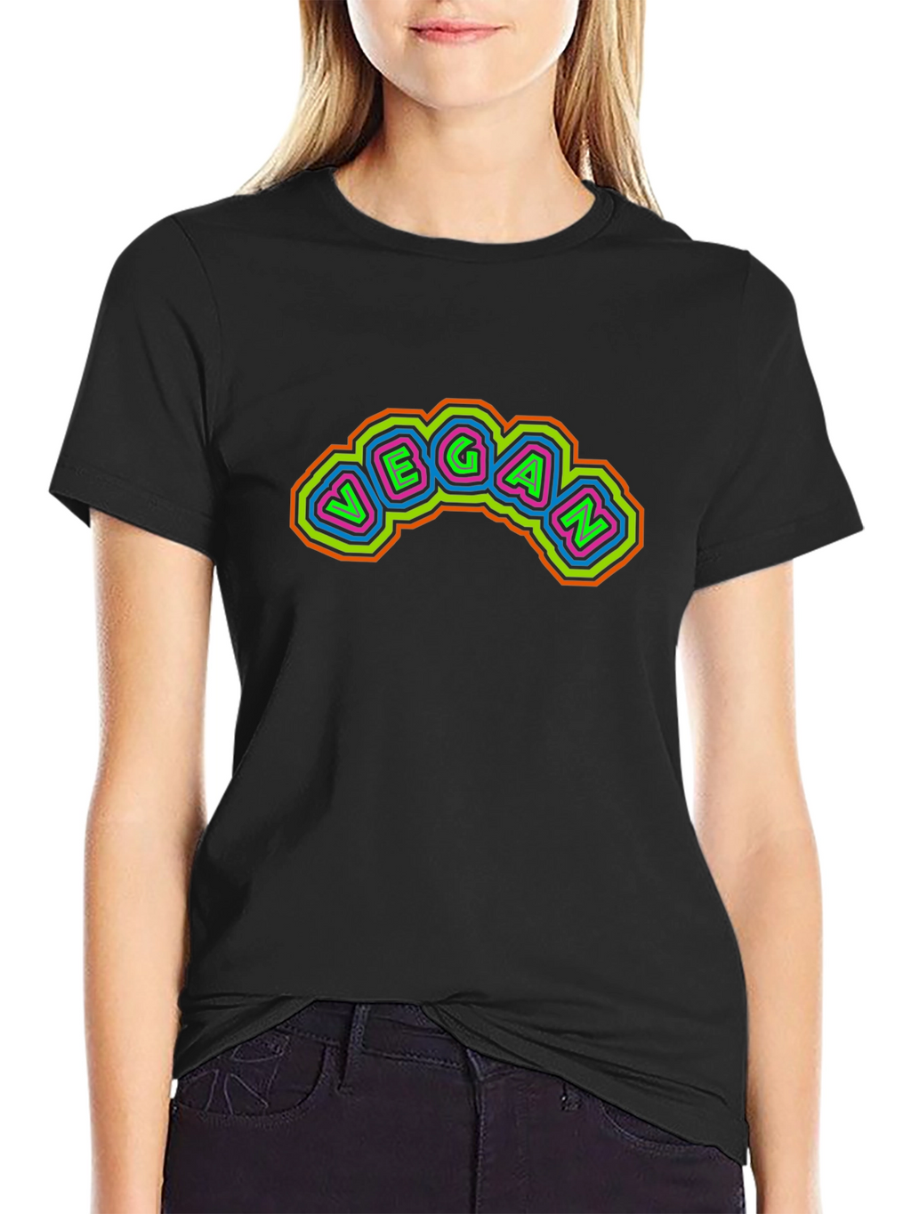 Vegan Neon Style Graphic T-Shirt