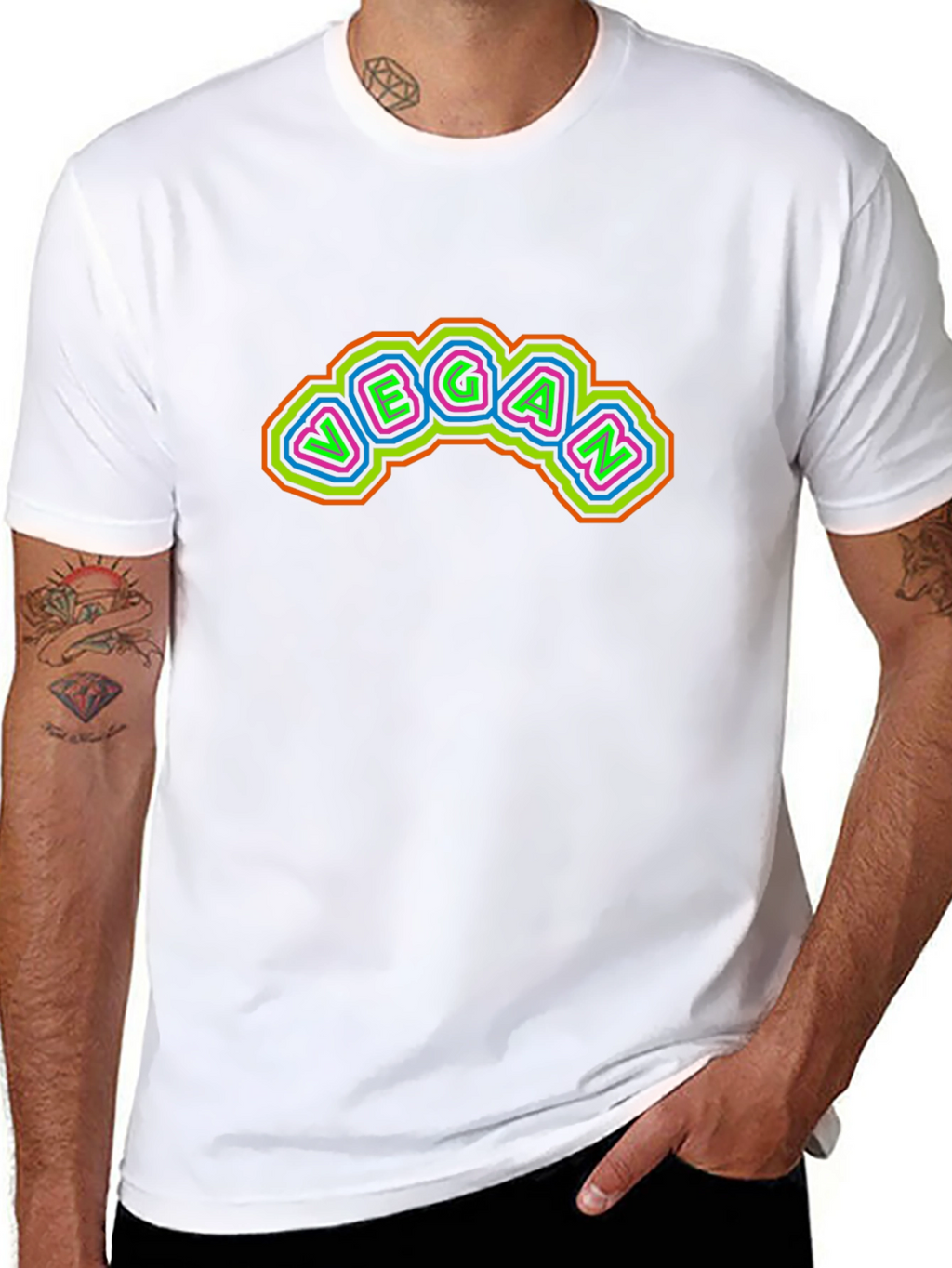 Vegan Neon Style Graphic T-Shirt