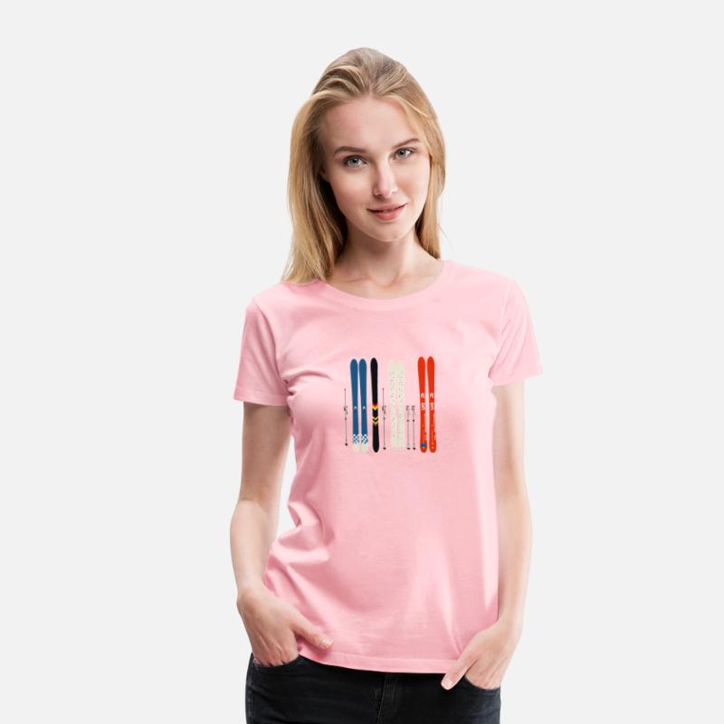 Illustration of Colorful Skis and ski poles