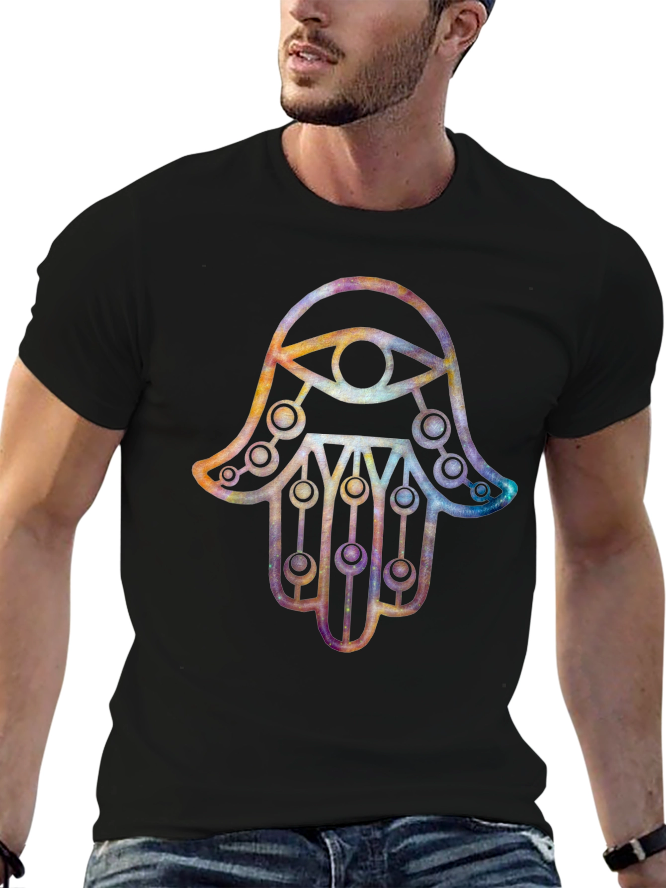 Hamsa Hand Graphic Tee - Lucky Amulet Design