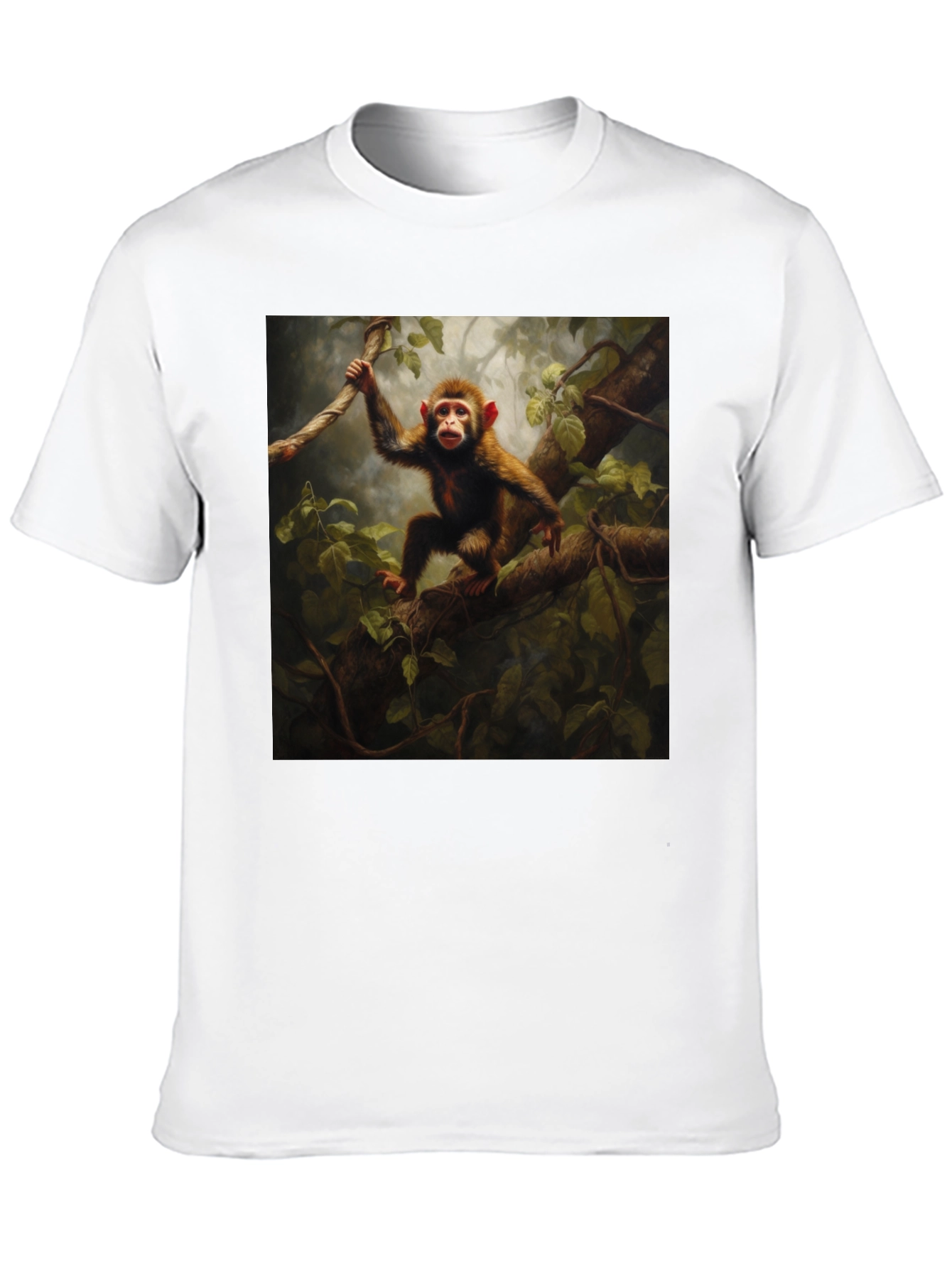 Monkey in Jungle T-Shirt - Black