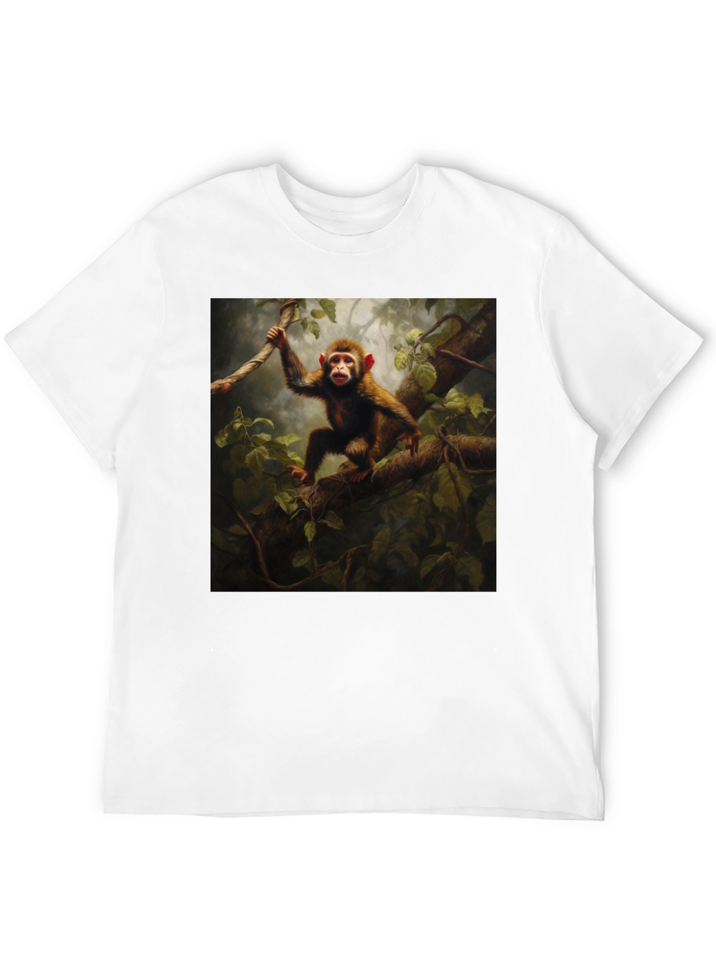 Monkey in Jungle T-Shirt - Black