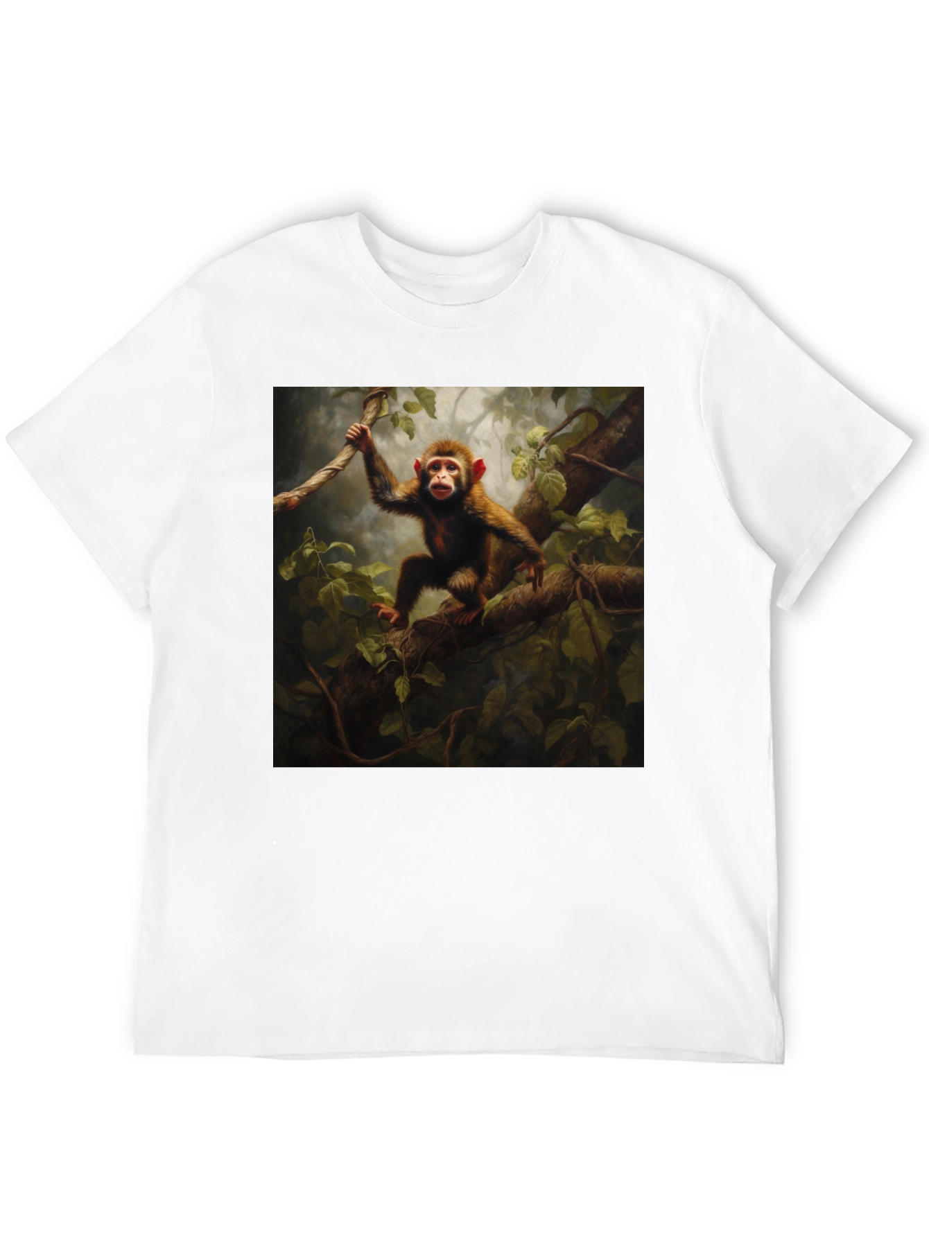 Monkey in Jungle T-Shirt - Black
