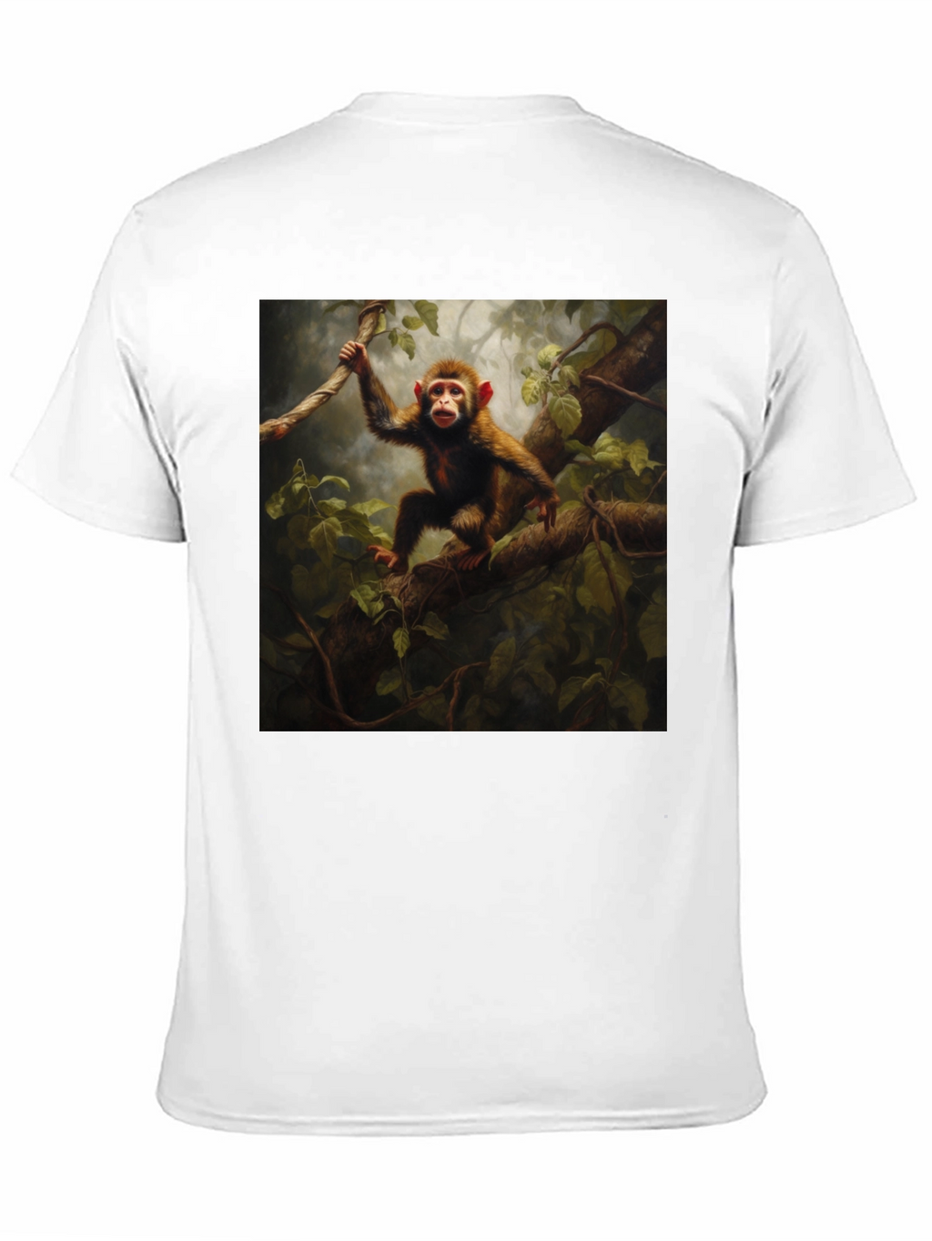 Monkey in Jungle T-Shirt - Black
