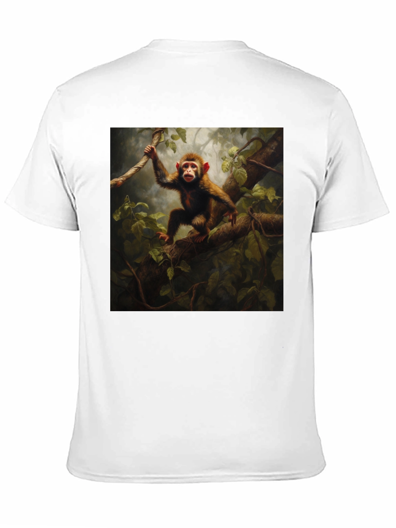 Monkey in Jungle T-Shirt - Black
