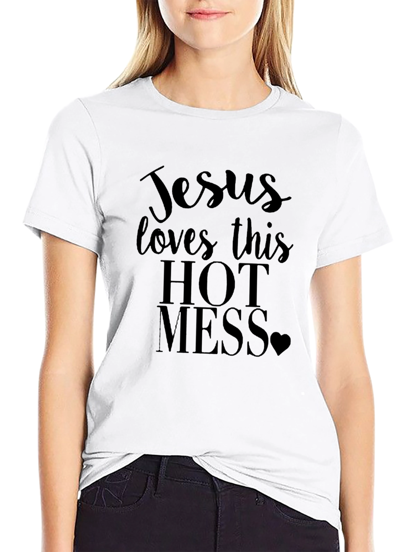 Jesus Loves This Hot Mess Black T-Shirt