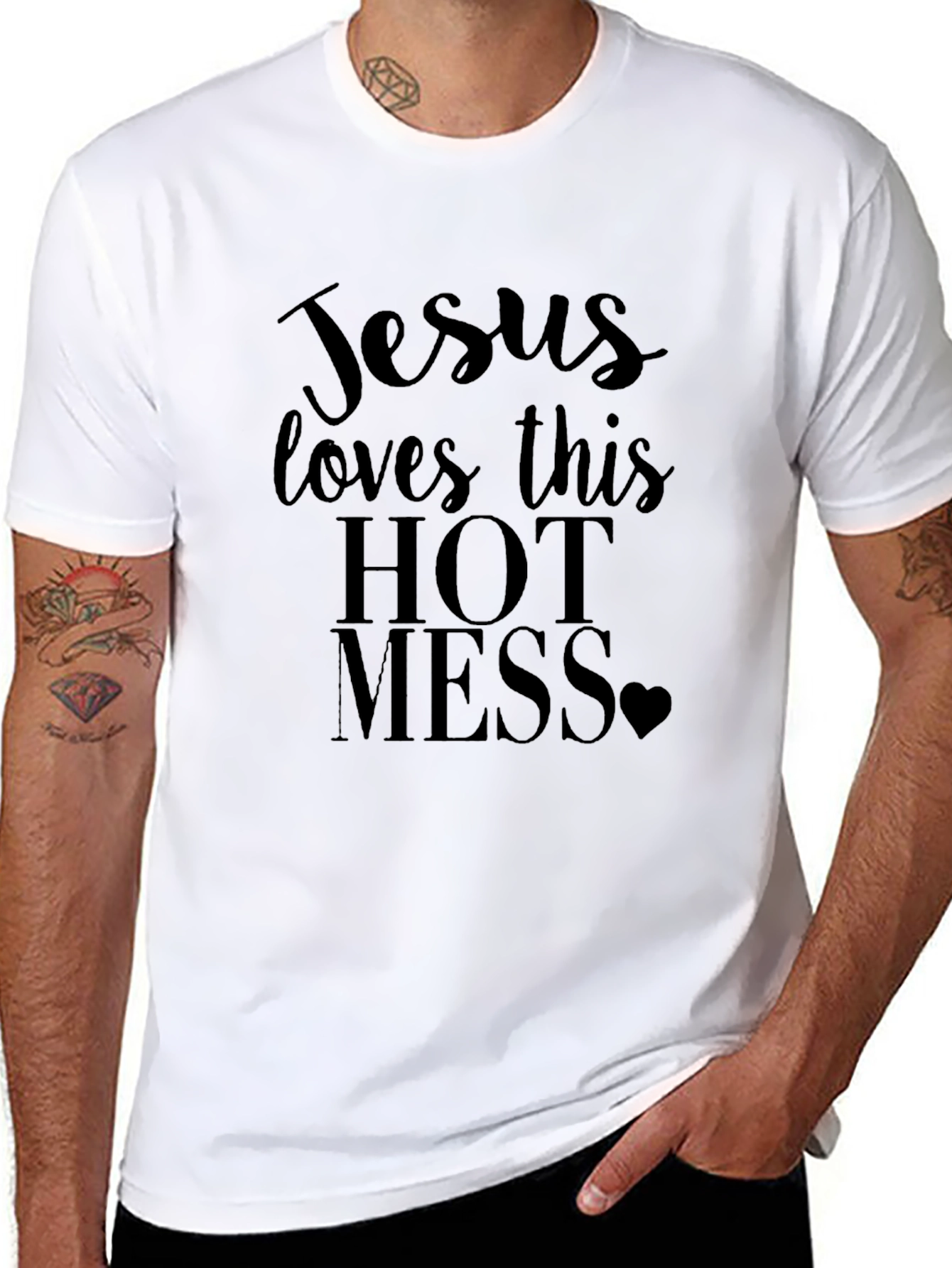Jesus Loves This Hot Mess Black T-Shirt
