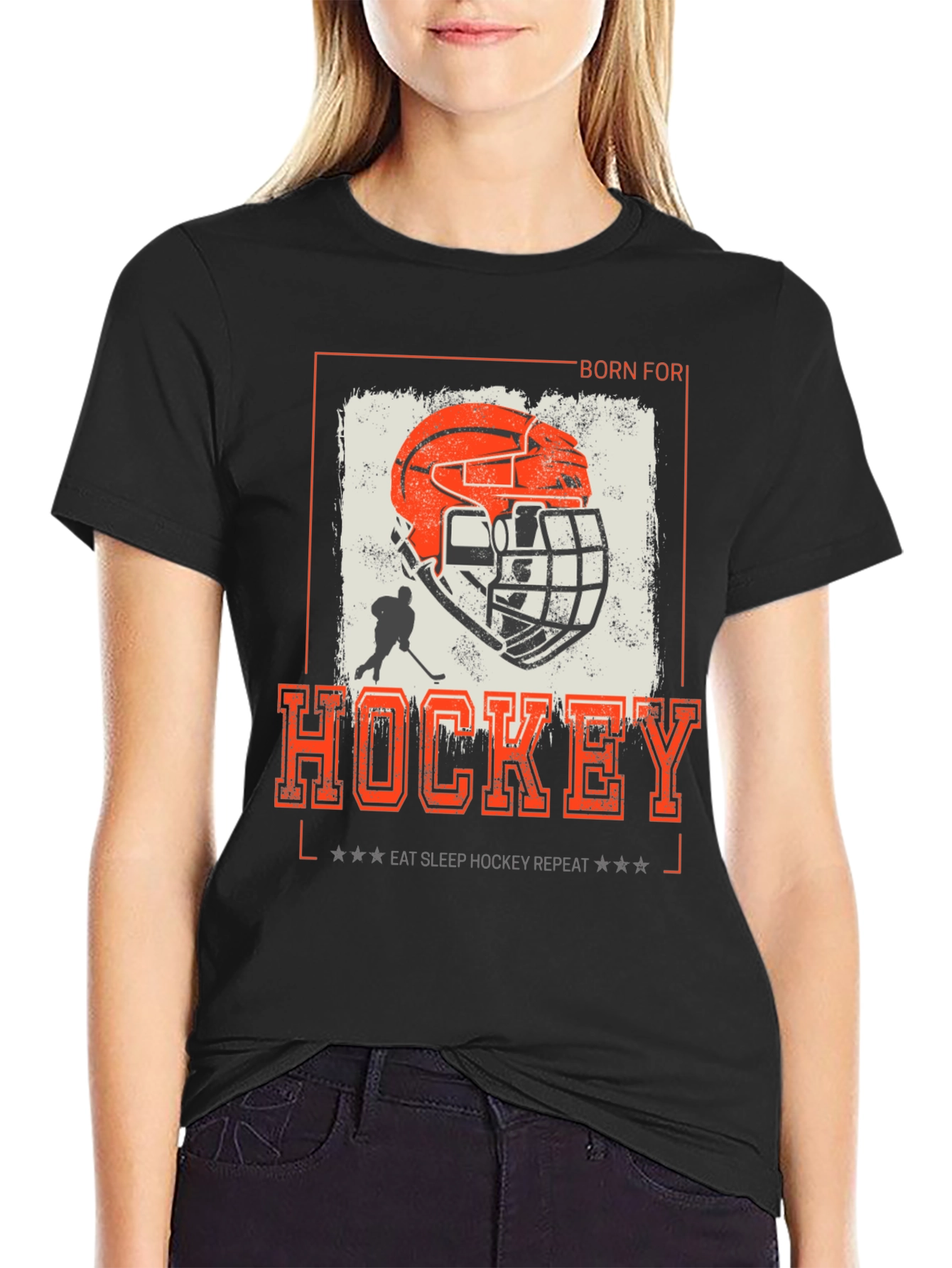 Born for Hockey Graphic Tee - Eat Sleep Hockey Repeat