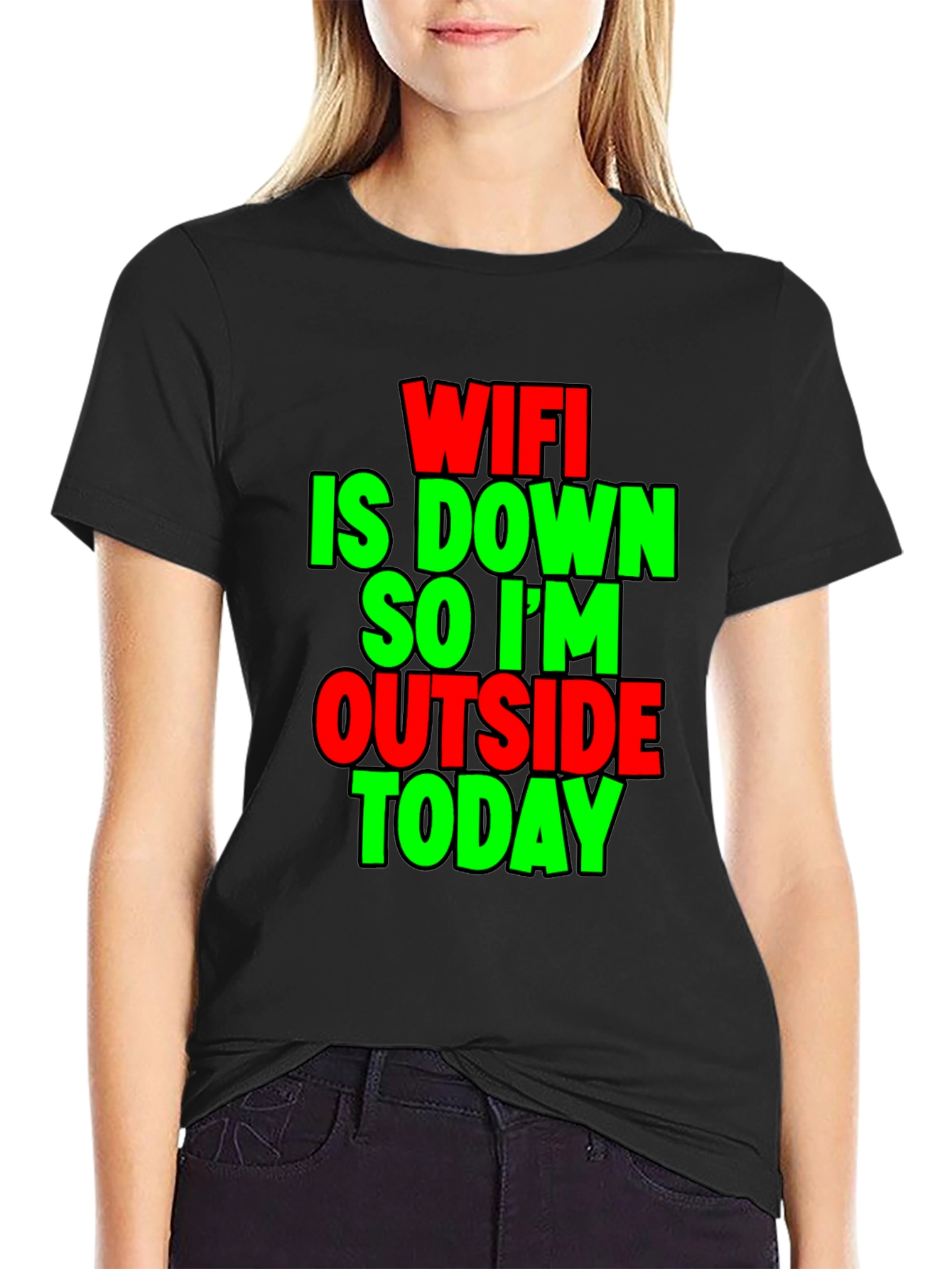 Funny WiFi Down T-Shirt - Outdoor Humor Tee
