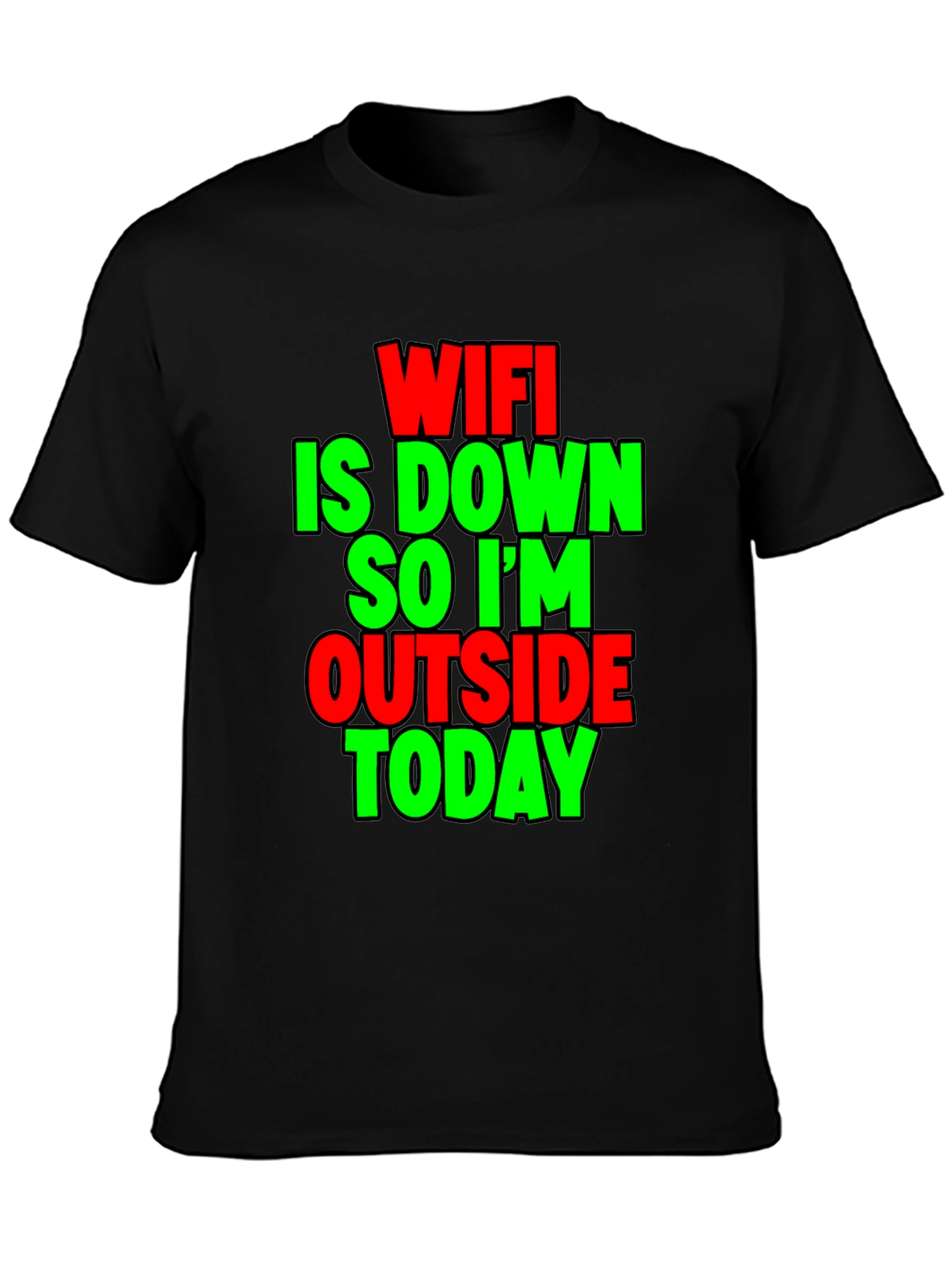 Funny WiFi Down T-Shirt - Outdoor Humor Tee
