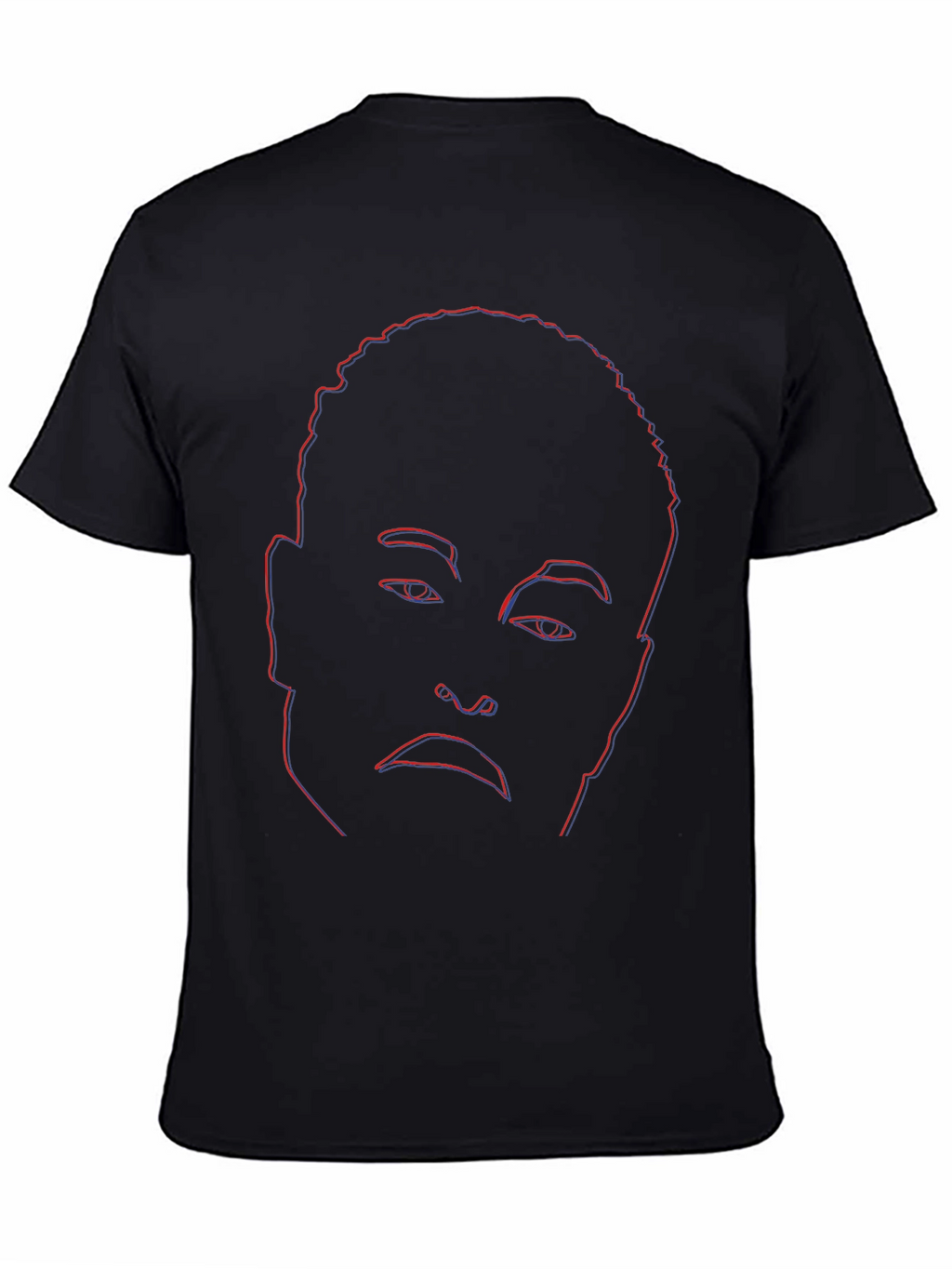Abstract Face Outline Graphic Tee - Black