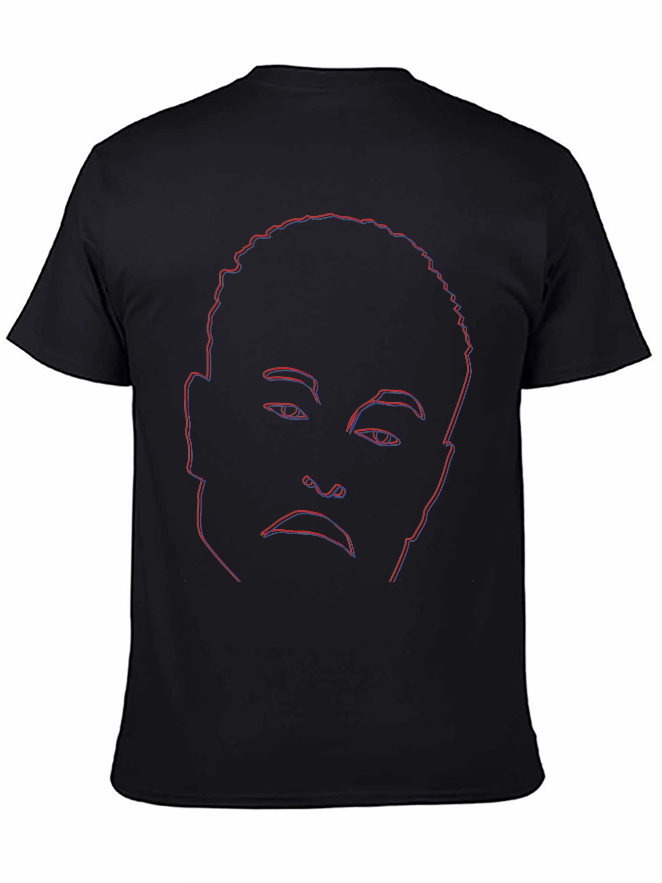 Abstract Face Outline Graphic Tee - Black