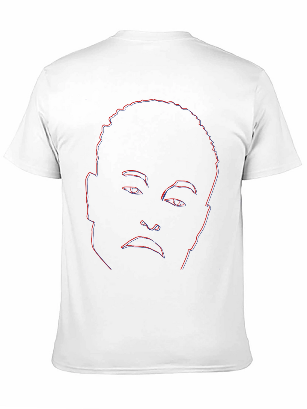 Abstract Face Outline Graphic Tee - Black