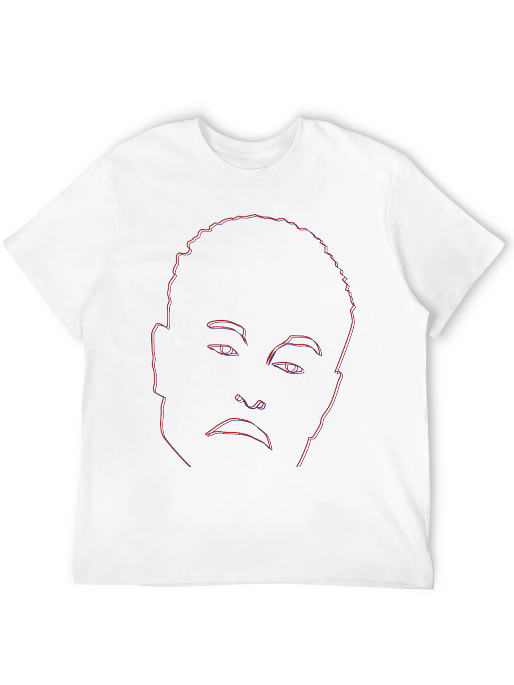 Abstract Face Outline Graphic Tee - Black