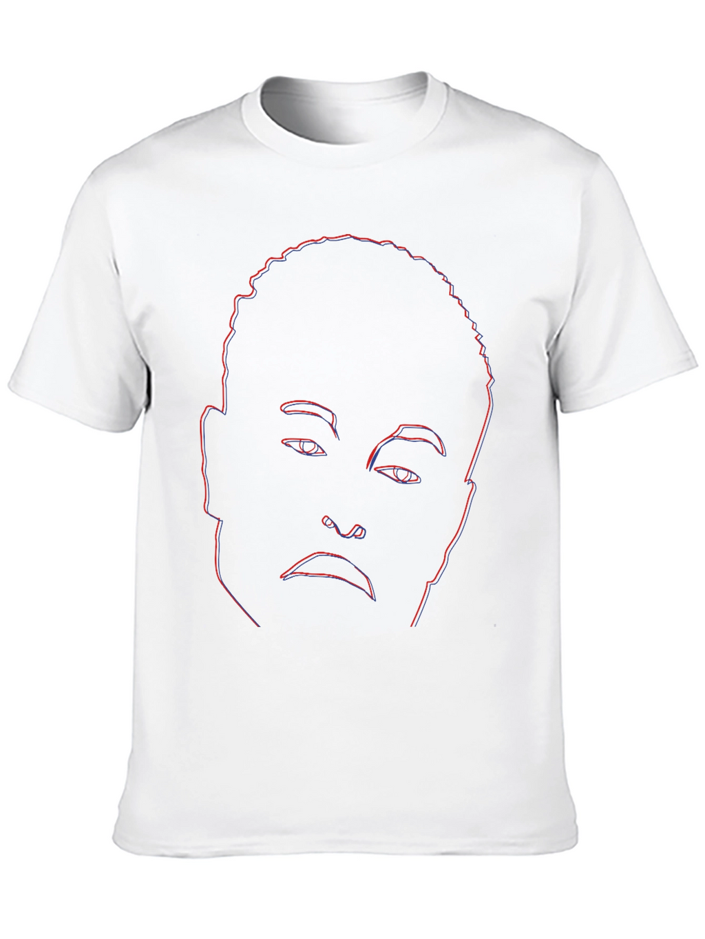 Abstract Face Outline Graphic Tee - Black