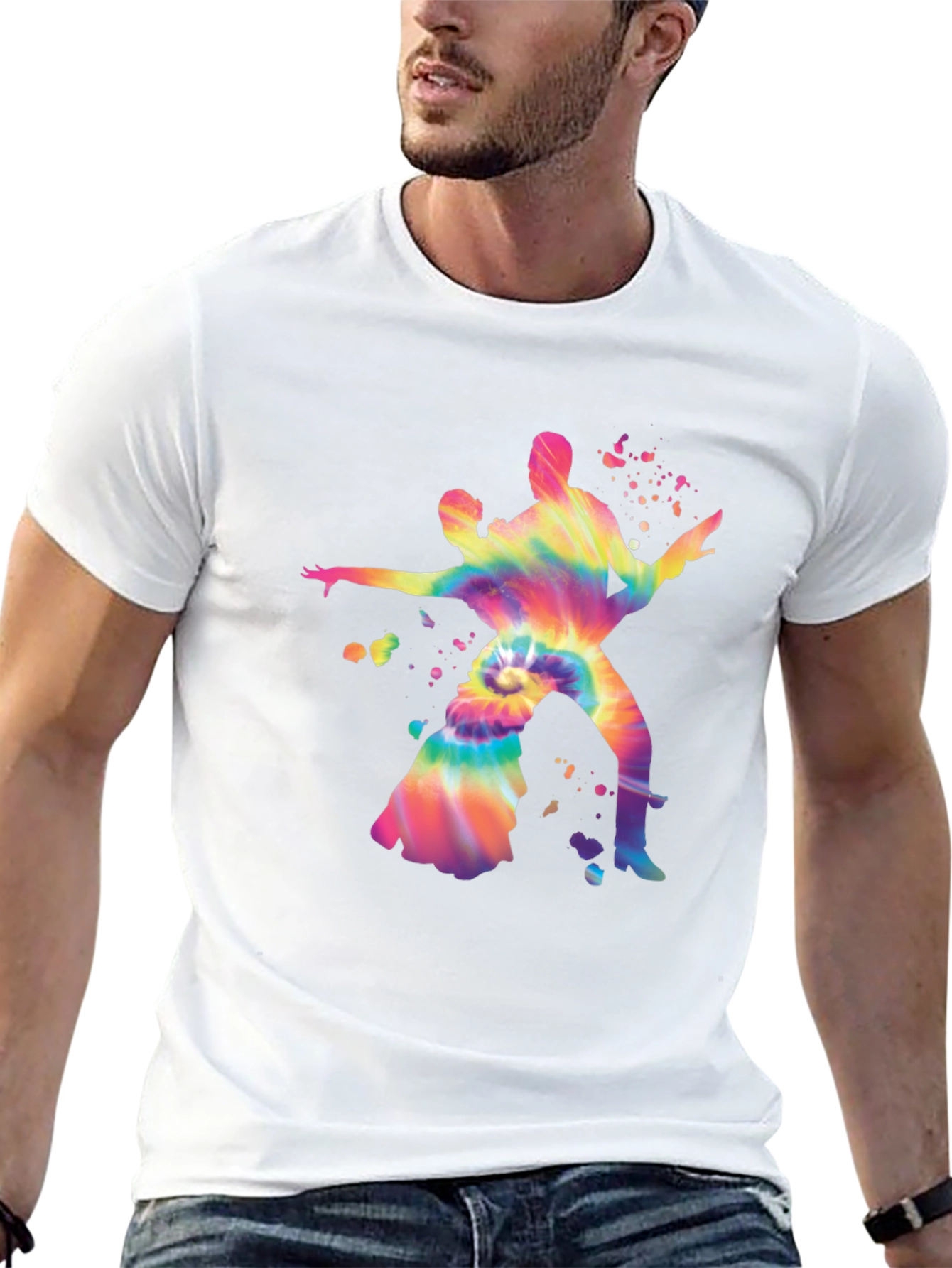 Dancing Couple Tie-Dye Graphic Tee