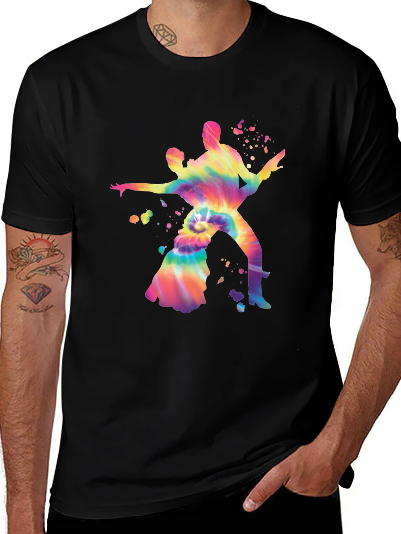 Dancing Couple Tie-Dye Graphic Tee