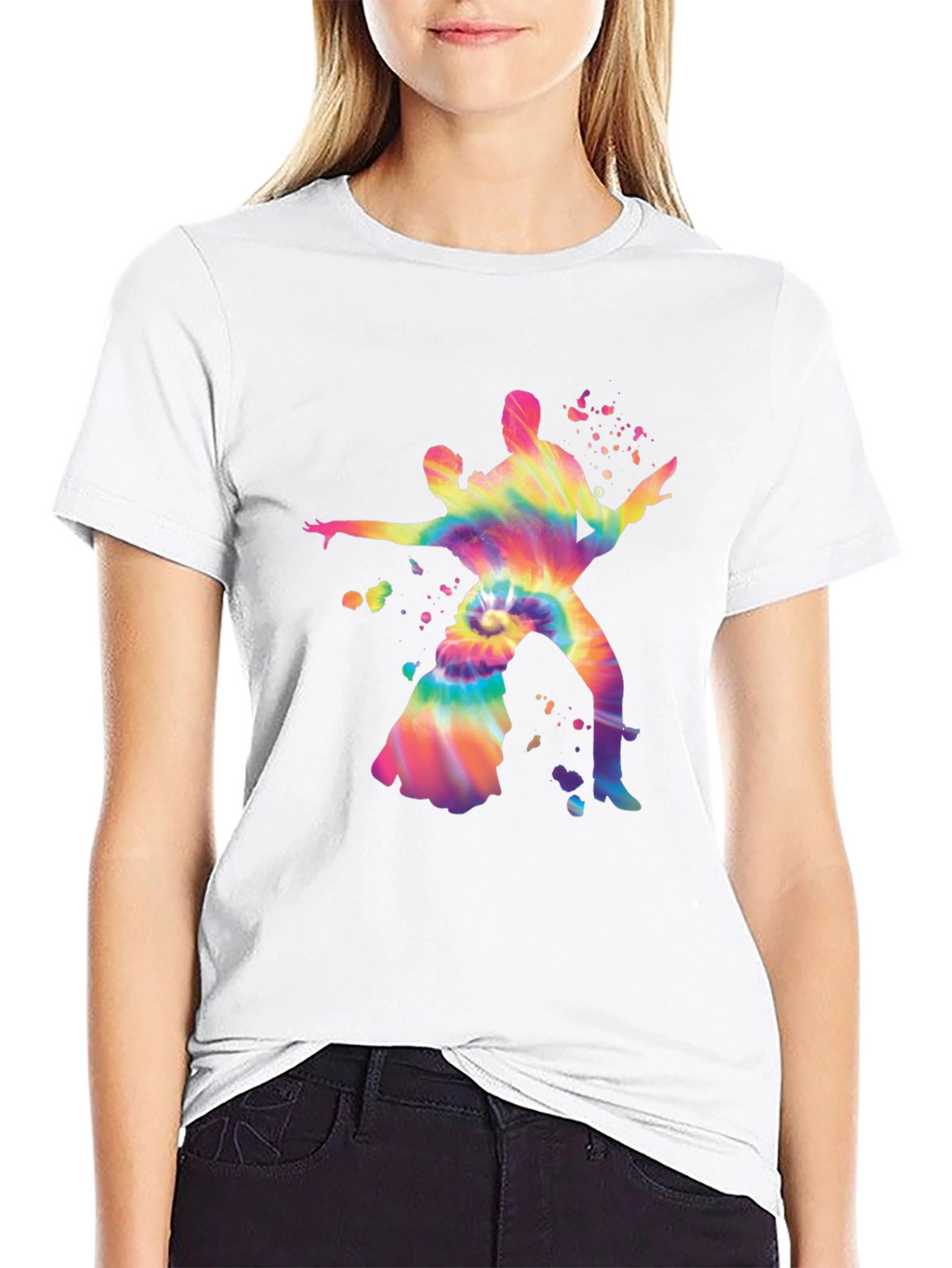 Dancing Couple Tie-Dye Graphic Tee