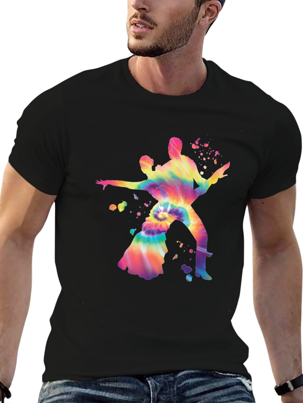 Dancing Couple Tie-Dye Graphic Tee