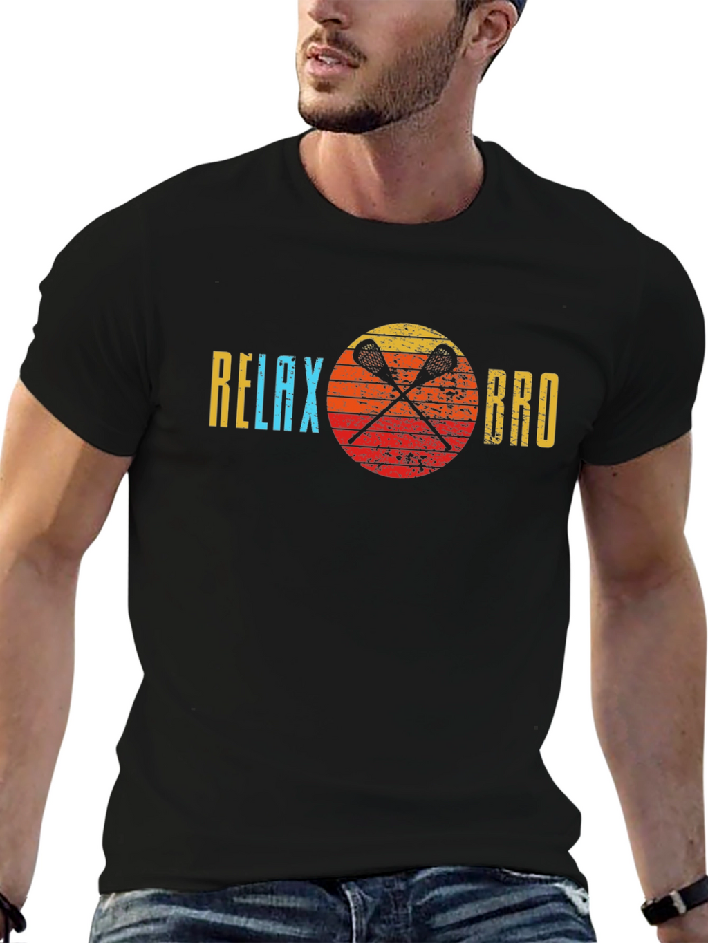 Relax Bro Lacrosse T-Shirt - Sporty Graphic Tee