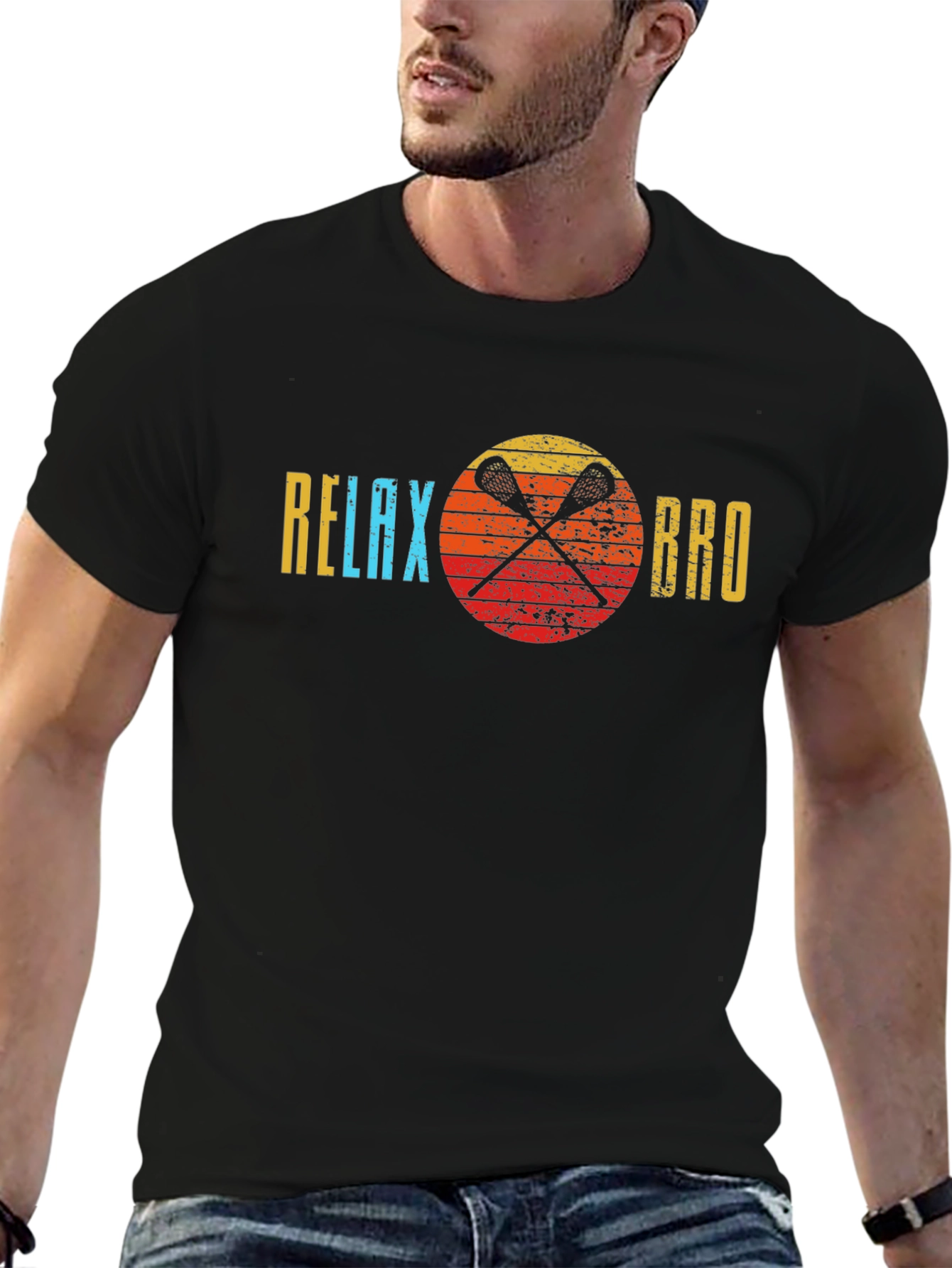 Relax Bro Lacrosse T-Shirt - Sporty Graphic Tee