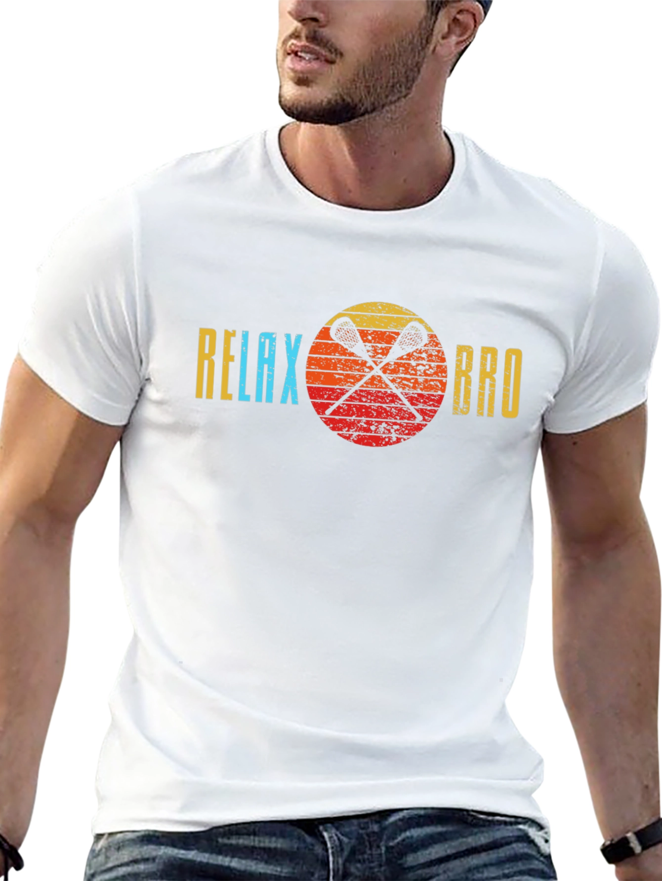 Relax Bro Lacrosse T-Shirt - Sporty Graphic Tee