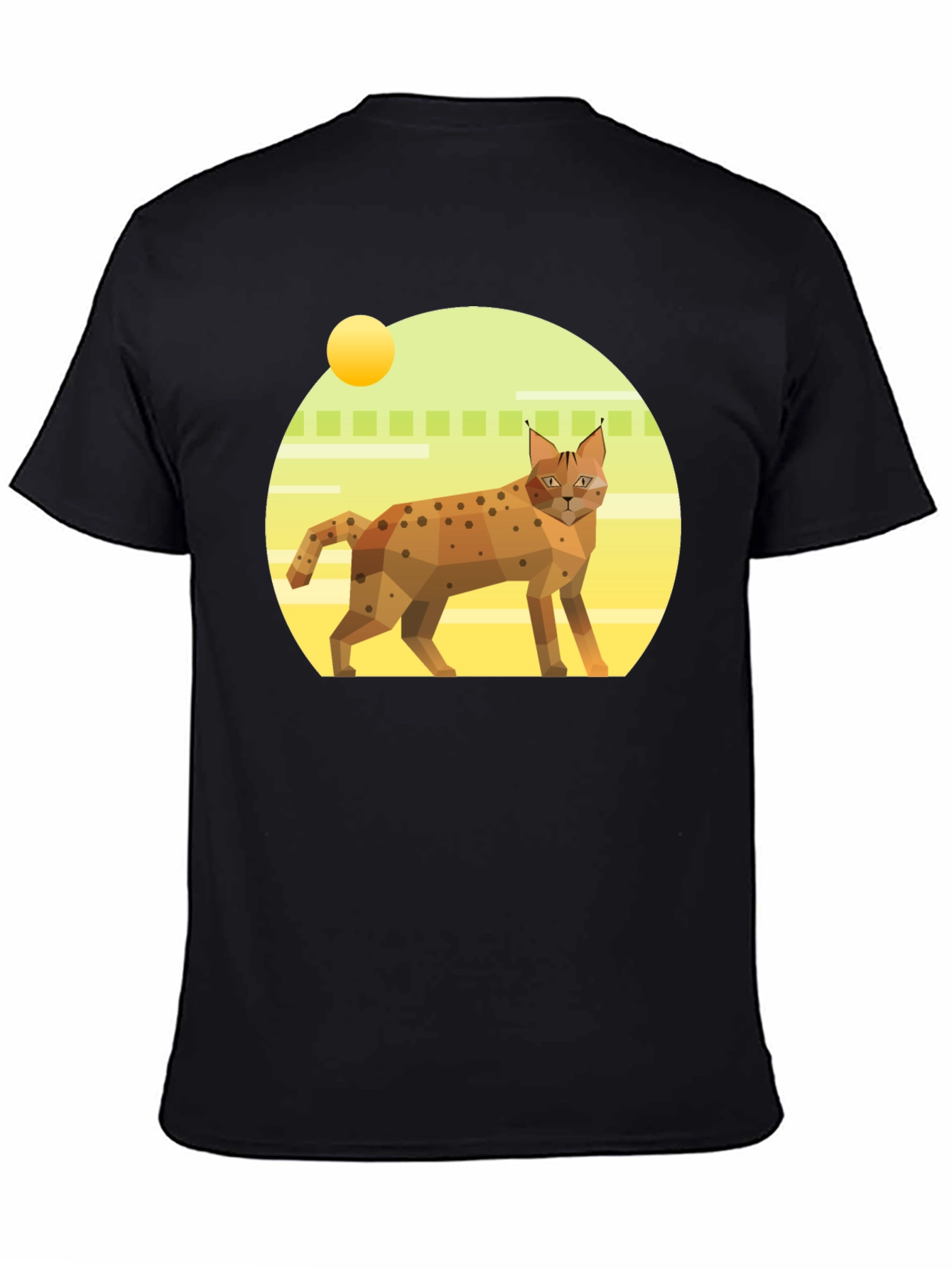 Geometric Lynx T-Shirt - Cool Cat Graphic Tee