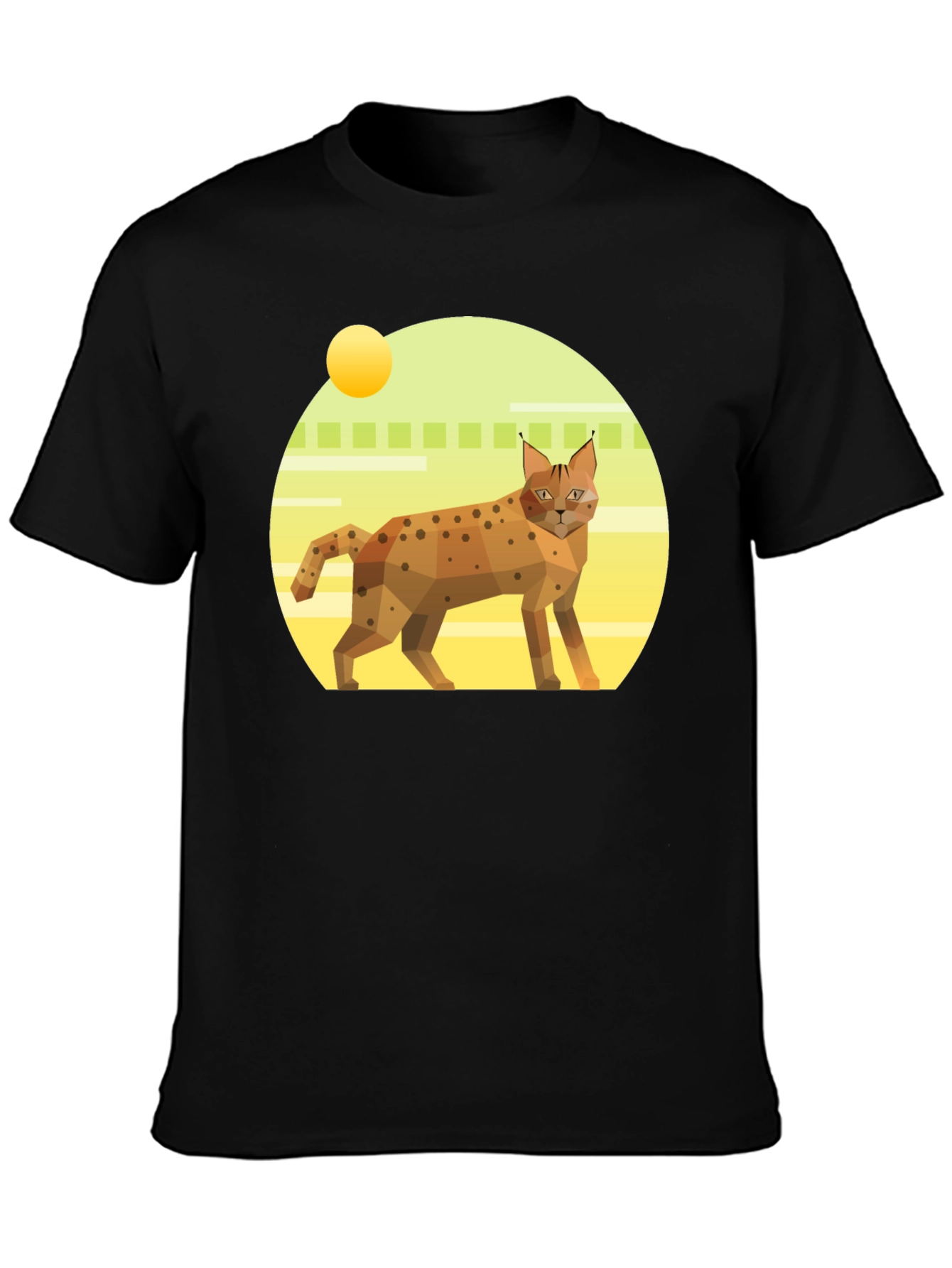 Geometric Lynx T-Shirt - Cool Cat Graphic Tee