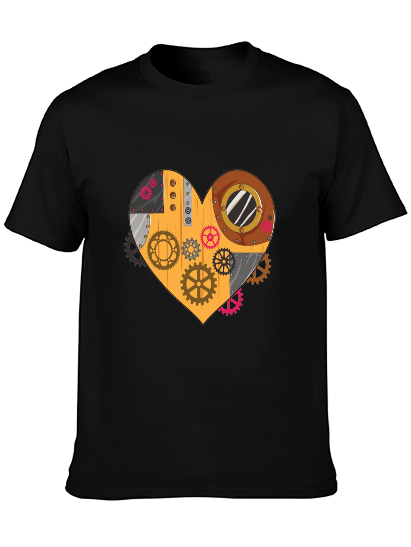 Steampunk Heart Gear T-Shirt - Unique Design