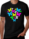 Butterfly Heart Graphic T-Shirt - Black