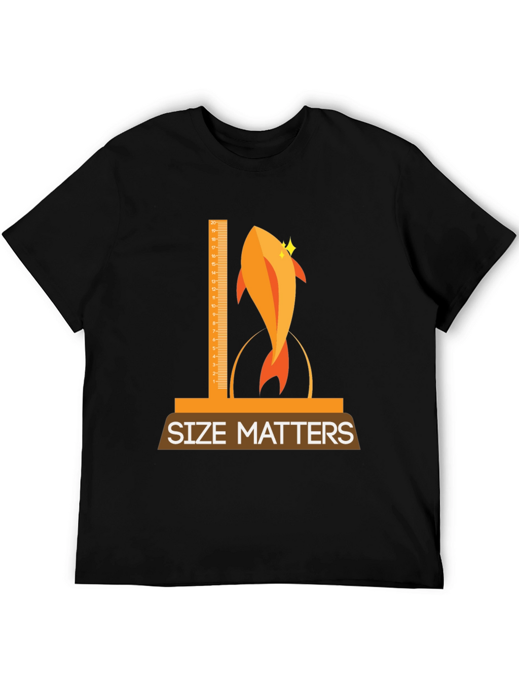 Size Matters Funny Fish Graphic T-Shirt