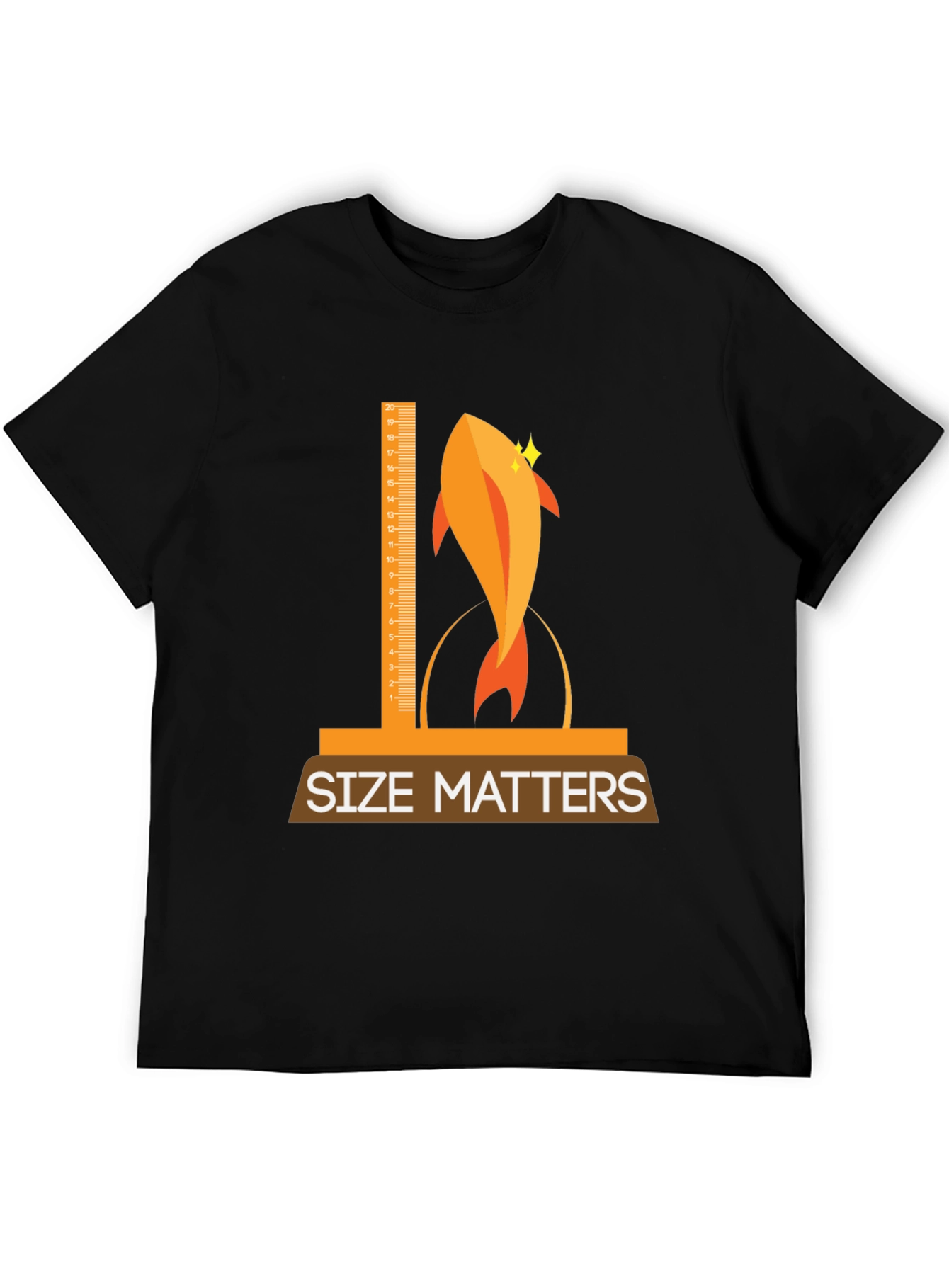 Size Matters Funny Fish Graphic T-Shirt