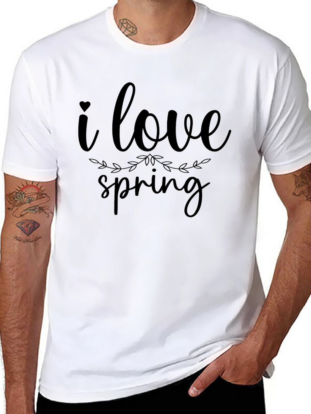 I Love Spring Graphic Tee - Black